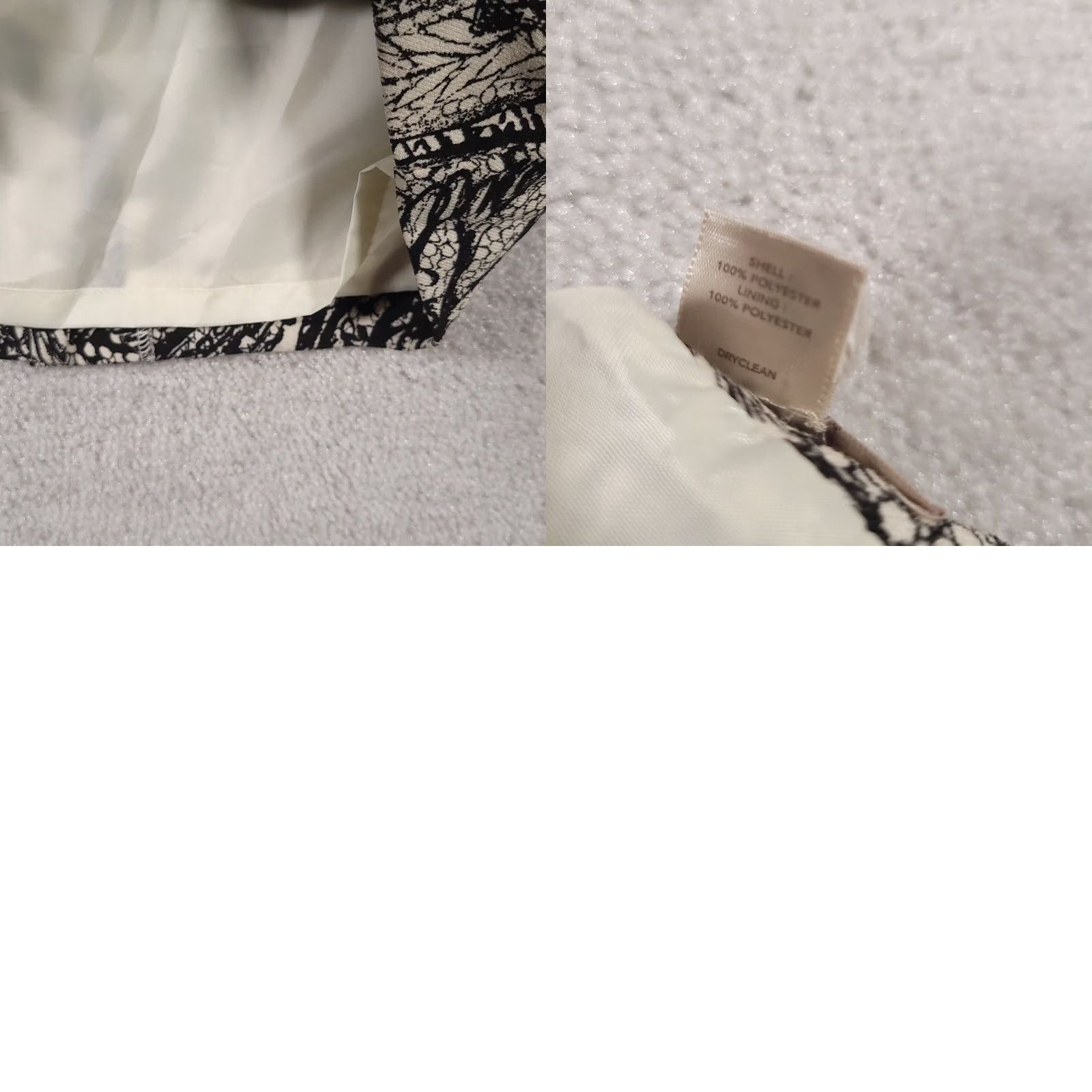 Loft Loft Pencil Skirt Womens 4 Black Ivory Paisley Print Lined Zip Slit - Silk Satin Knit Size 27" / US 4 / IT 40 - 9 Thumbnail