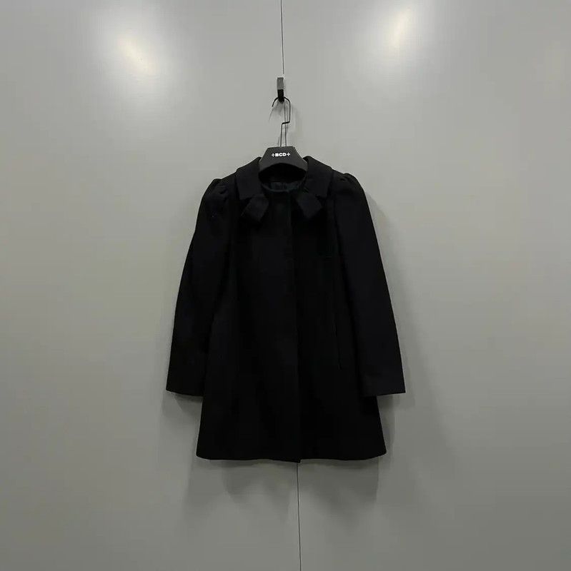 Valentino Valentino Black Cotton Mid-Length Coat for Women 0089 Size ONE SIZE - 1 Thumbnail