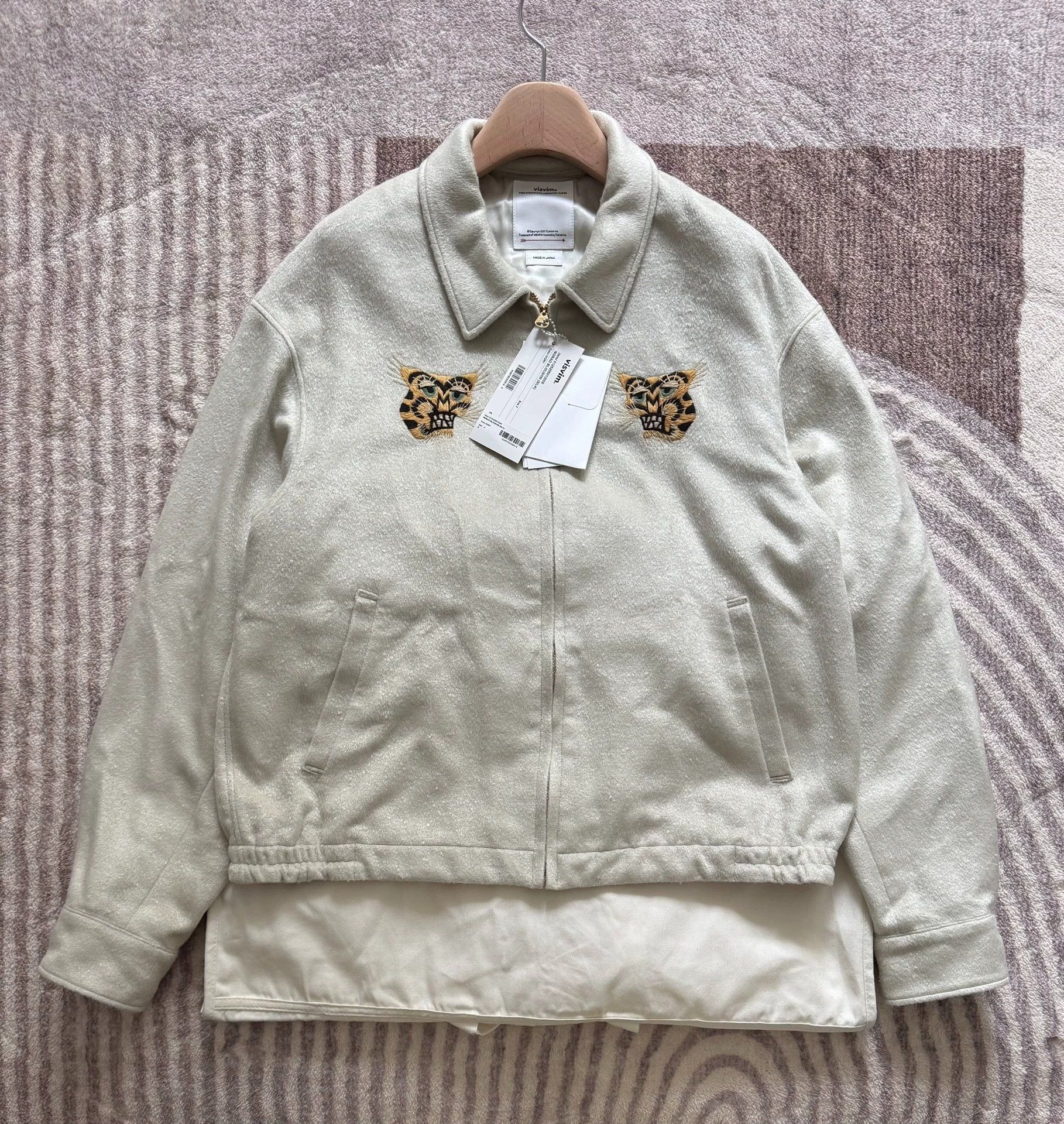 VISVIM 25AW NORAD SILK BLOUSON Tiger Embroidery White M/L