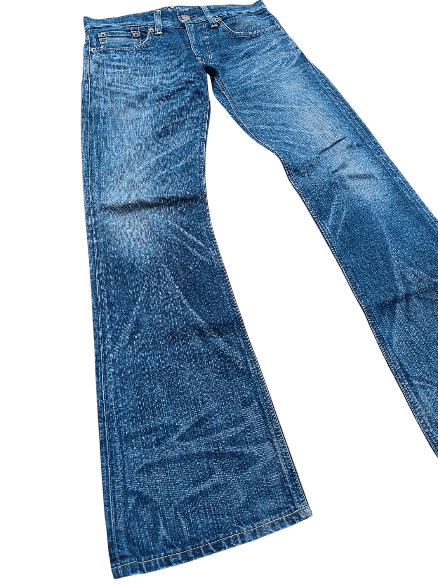 Edwin FLARED 90s Edwin 503 Flare BlueTrip Whiskers Faded Jeans Size US 32 / EU 48 - 3 Thumbnail
