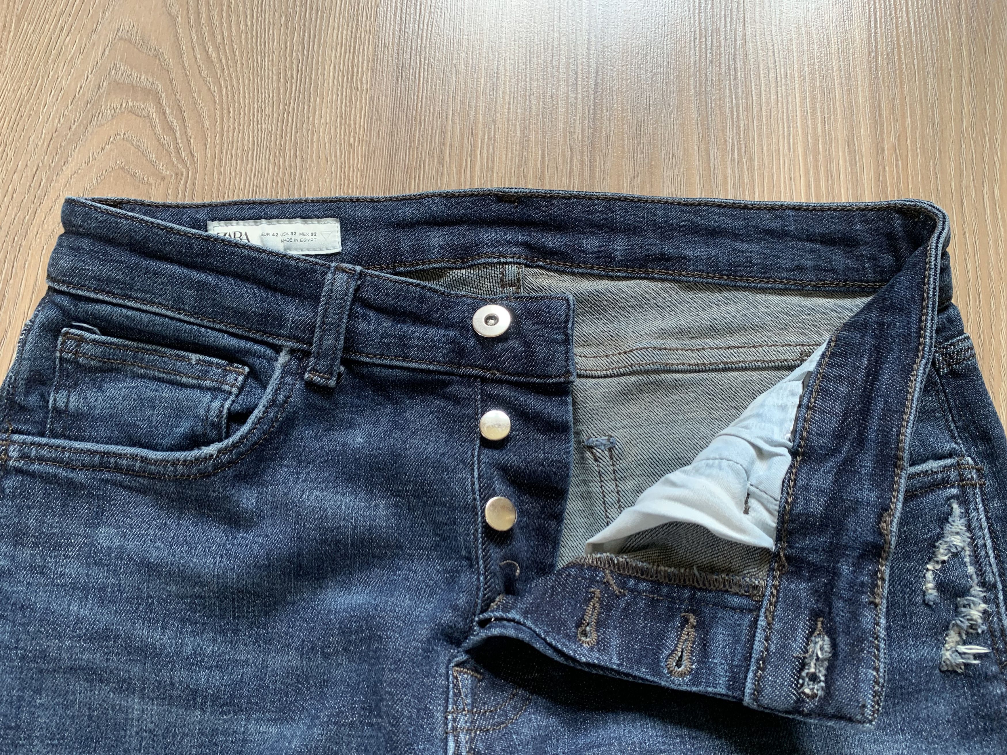 Zara Zara Light Blue Distressed Jeans Size US 32 / EU 48 - 6 Thumbnail