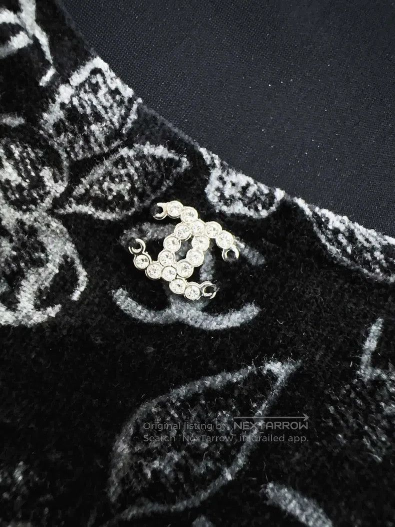 Chanel Chanel 24B velvet retro burnt flower velvet short-sleeved Size XXS / US 00 / IT 34 - 3 Thumbnail