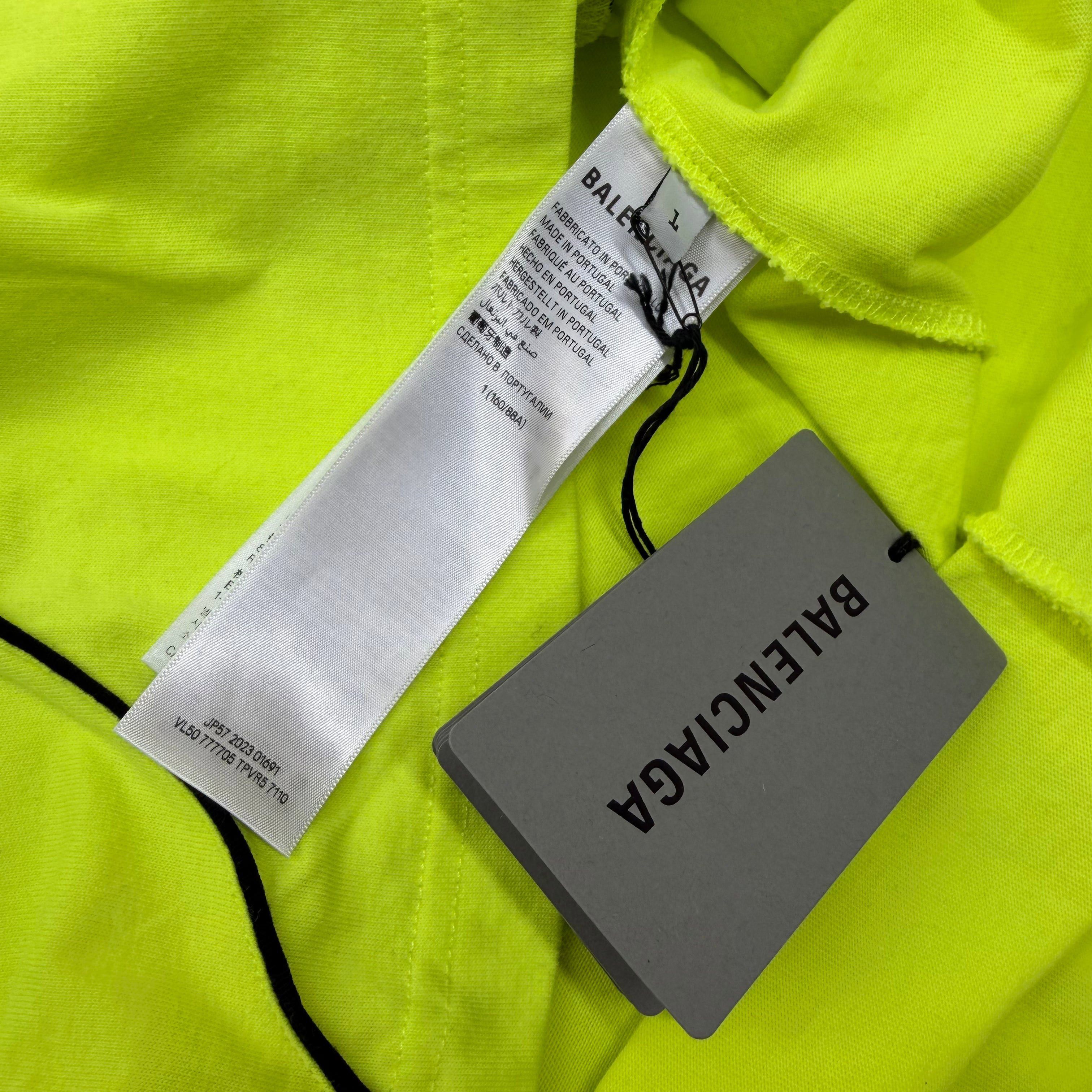 Balenciaga Balenciaga Paris Oversized Soccer Shirt Neon 1 (XL) Size US XL / EU 56 / 4 - 6 Thumbnail