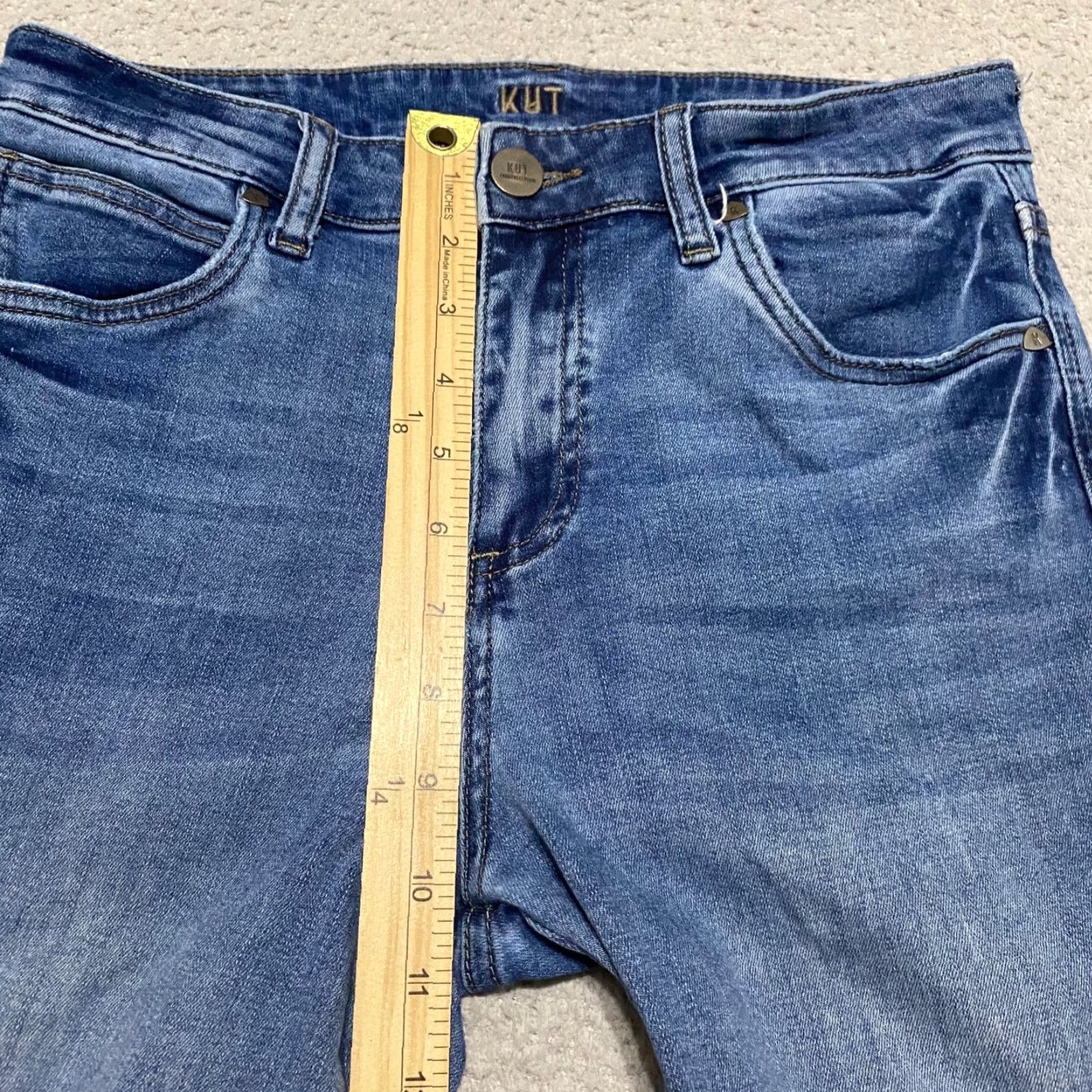 Vintage KUT from the Kloth Womens Jeans Blue Denim High Rise Ankle Slim Straight Leg 6 Size Regular 28in Inseam 5-Pocket Design Womens Size 28" / US 6 / IT 42 - 7 Thumbnail