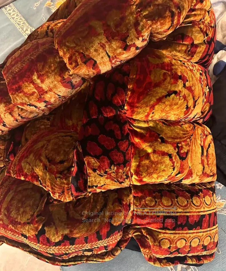 Versace Versace Velvet floral down jacket Size US XL / EU 56 / 4 - 4 Thumbnail