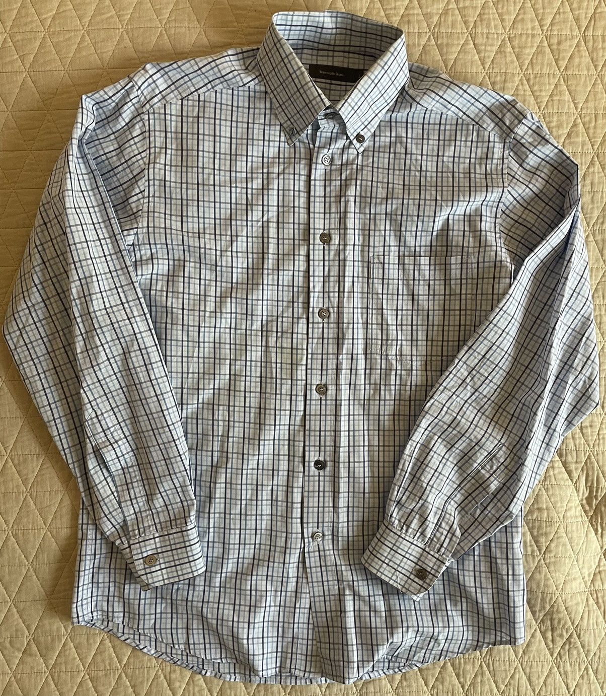 Ermenegildo Zegna Check Print Shirt Size US L / EU 52-54 / 3 - 2 Thumbnail