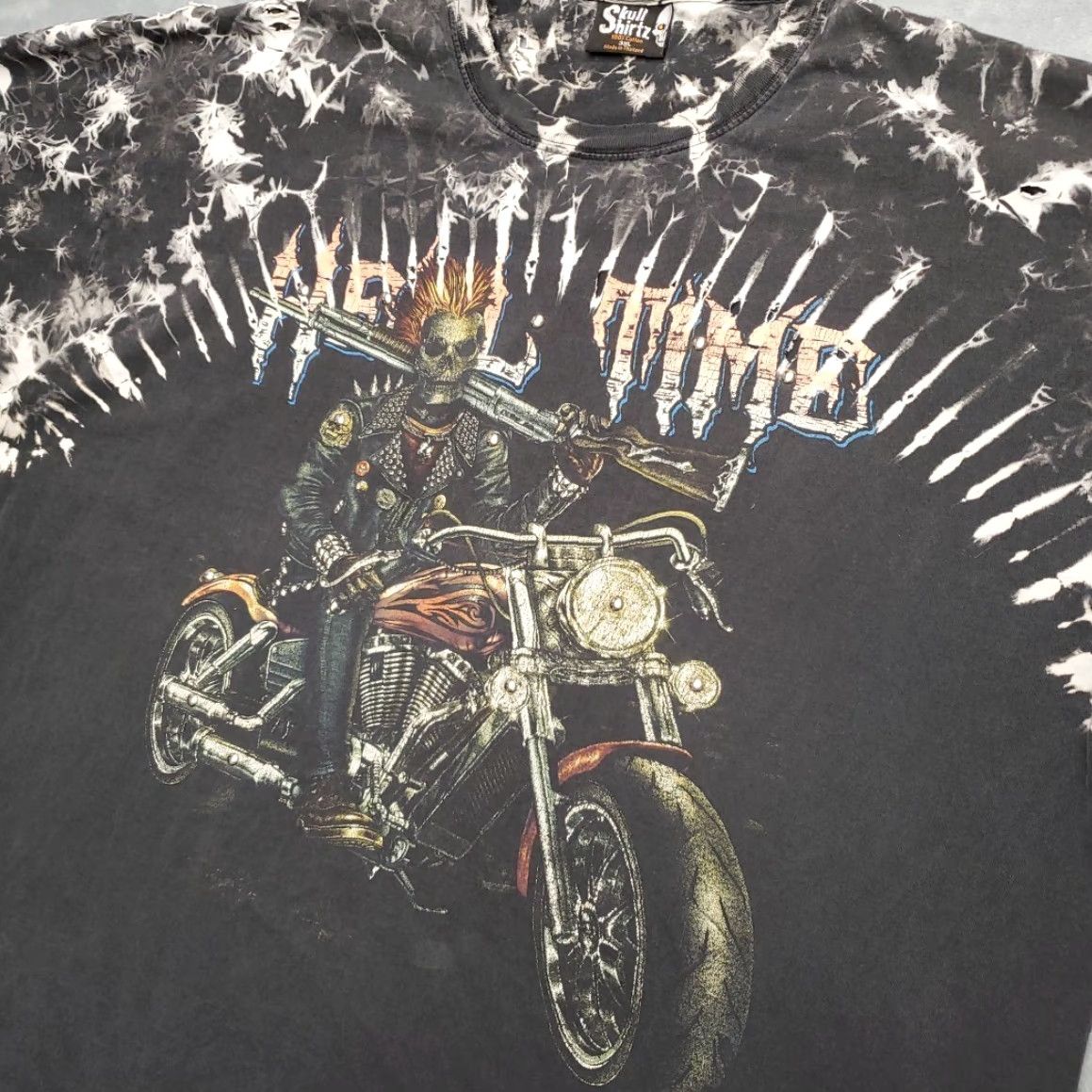 Vintage VINTAGE Skull ShirtZ Shirt Mens XXXL Black Hell Time Studded Zombie Motorcycle Biker AOP Shirt T-Shirt Crew Neck Short Sleeve Cotton Mens Size US XXL / EU 58 / 5 - 5 Thumbnail