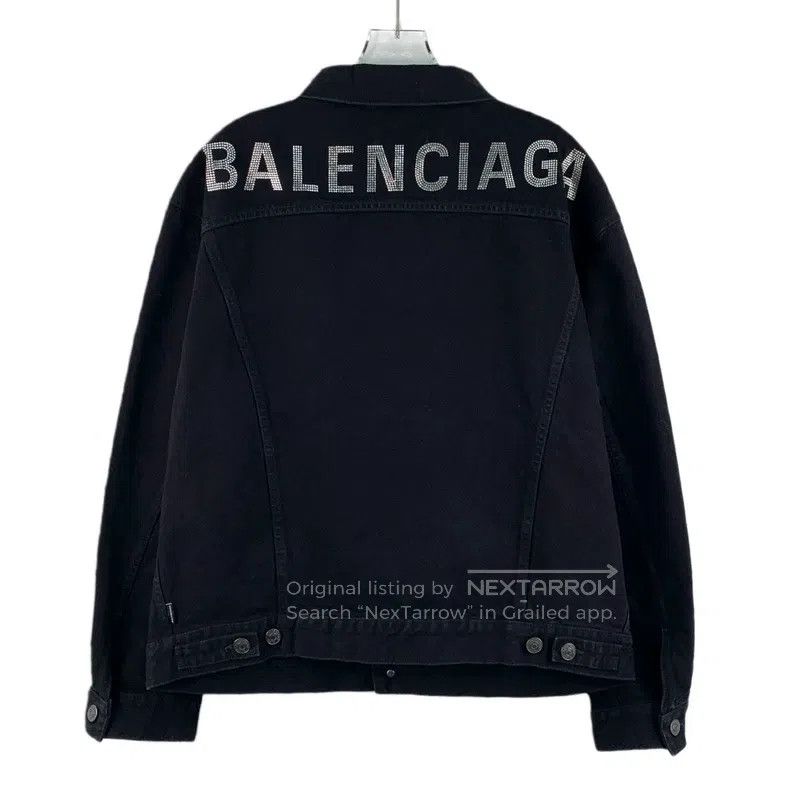 Balenciaga Balenciaga Black Logo Letter Diamond Studded Cotton Collar Size XS / US 0-2 / IT 36-38 - 2 Thumbnail