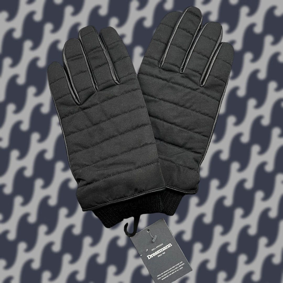 Vintage VINTAGE? Real Leather Black Padded Gloves Mens Size XL Dressmann Glove Leather Mens XL Black Lined Size ONE SIZE - 1 Thumbnail