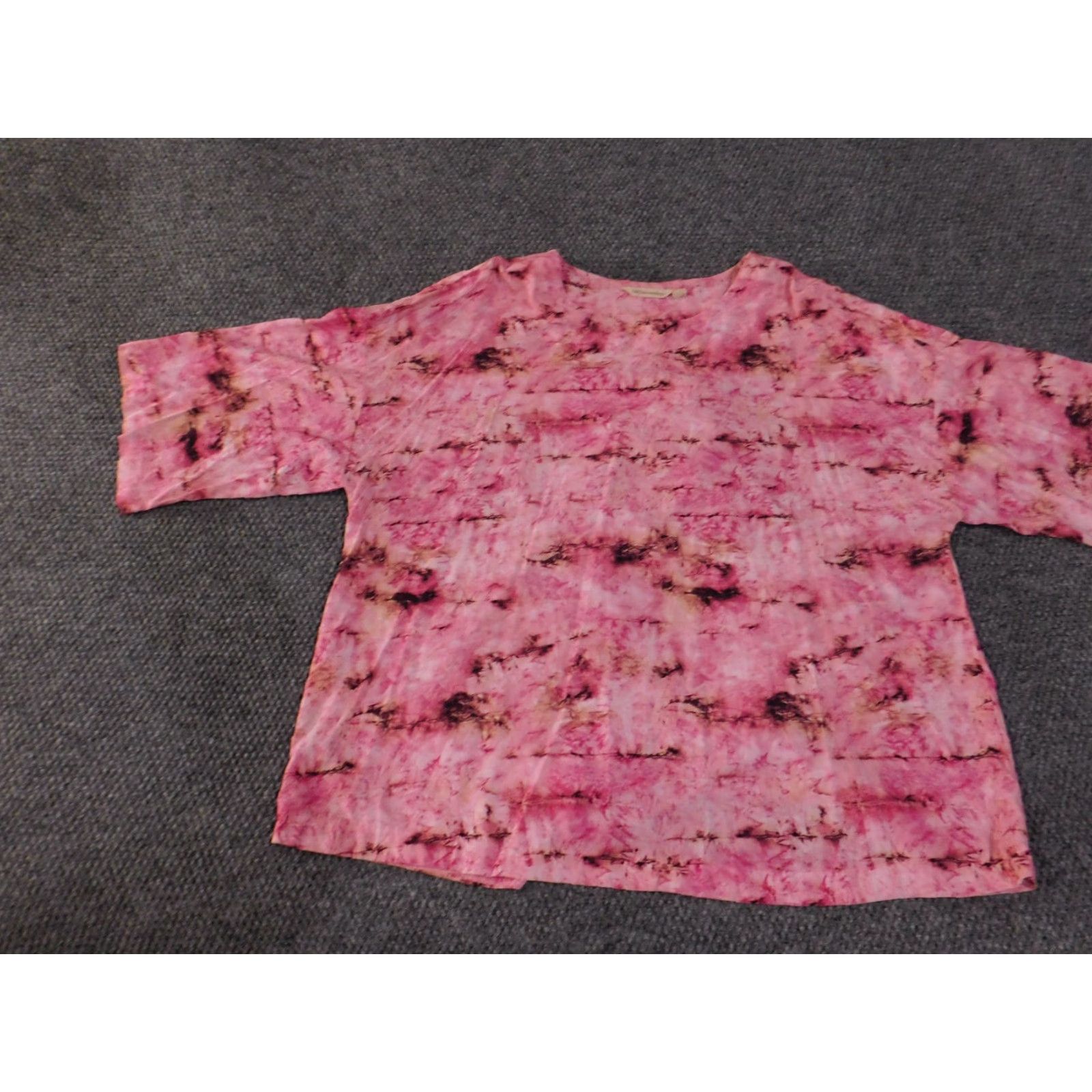 Soft Surroundings Soft Surroundings Pink Tie Dye Knit 3/4 Sleeve Tunic Blouse 1X Womens Casual Travel Spring Summer Fall High Low Knit Shirt Size XL / US 12-14 / IT 48-50 - 4 Thumbnail