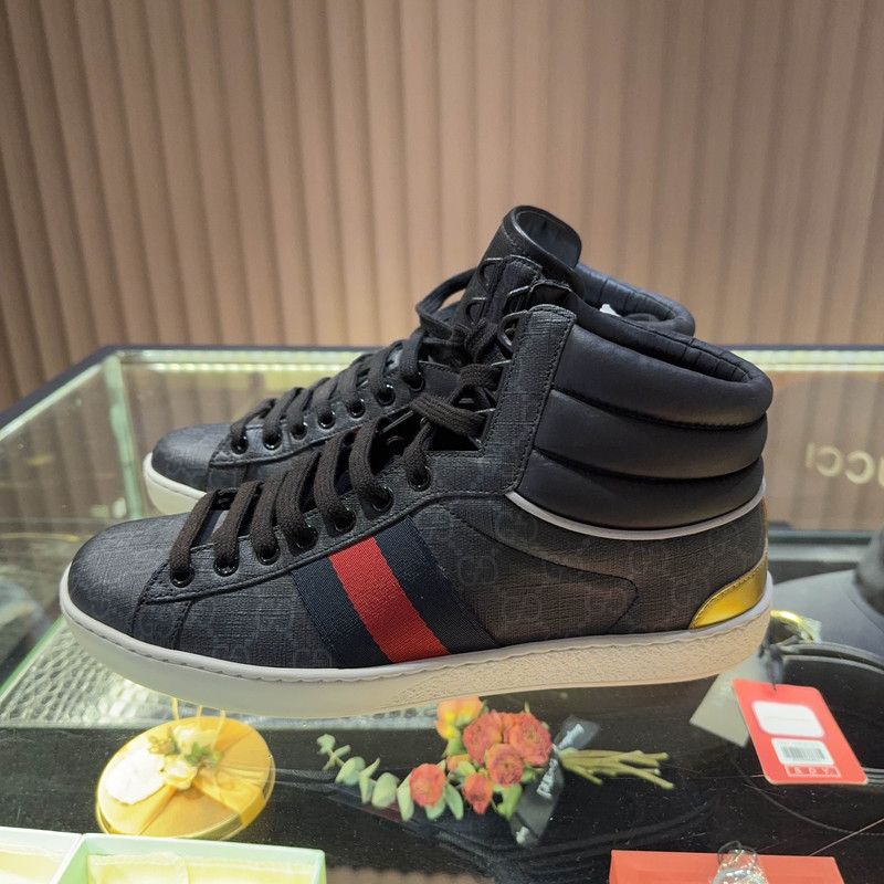 Gucci Gucci Ace High-Top Fashion Sneakers for Men 0079 Size US 8 / EU 41 - 1 Thumbnail
