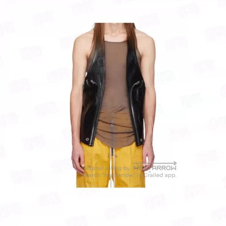 Rick Owens RICK OWENS Leather Zip Detail Vest. Size US L / EU 52-54 / 3 - 6 Thumbnail