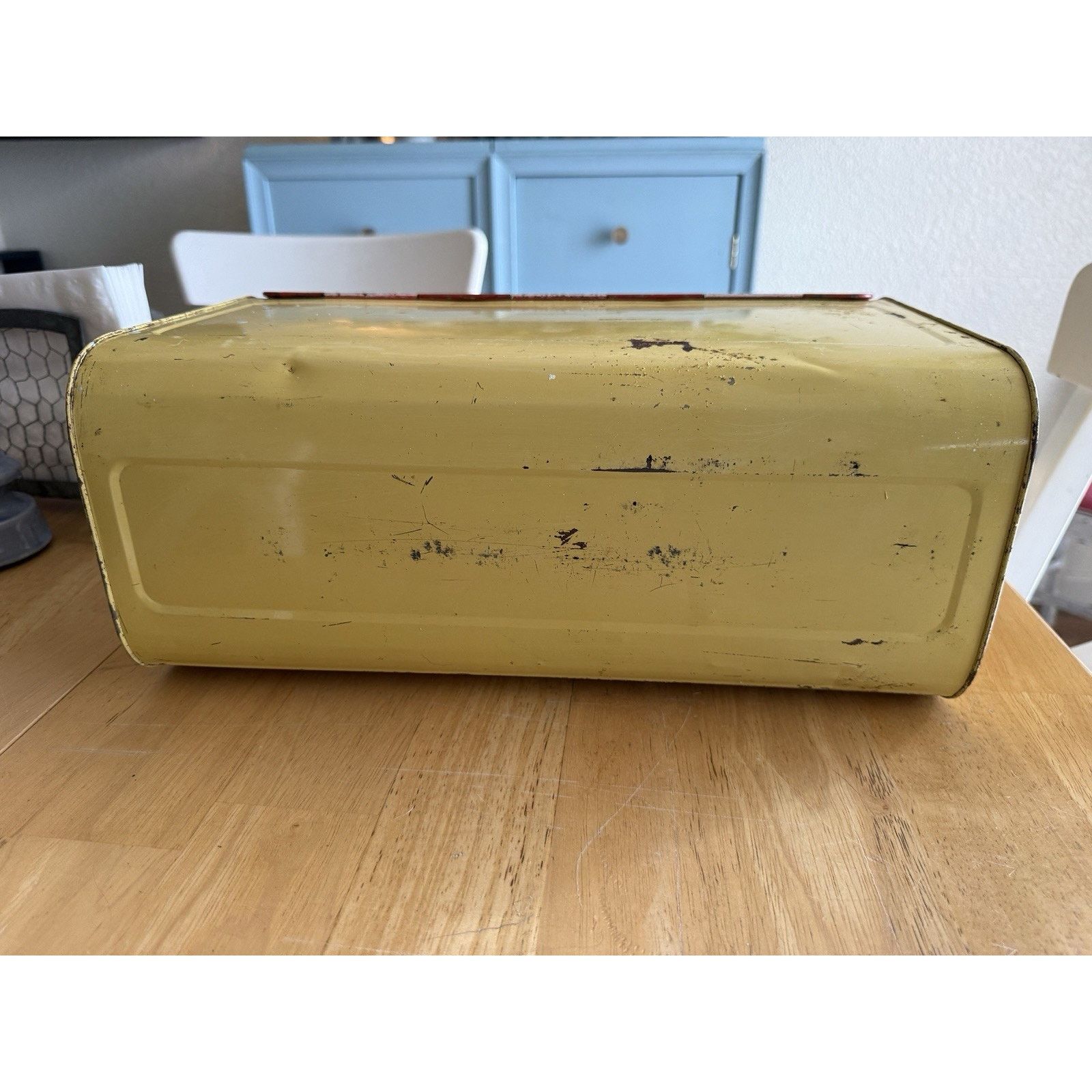 Other Vintage Decoware Metal Bread Box w/Yellow Lattice Pattern Size ONE SIZE - 6 Thumbnail