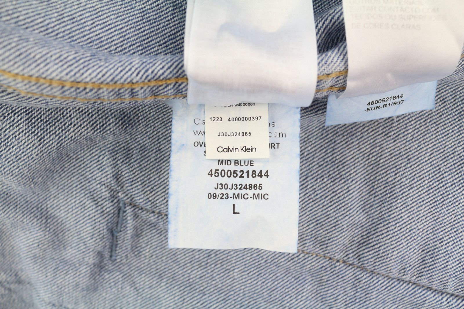 Calvin Klein L Denim Blue Trucker Snap Oversized Jacket 85026 Size US L / EU 52-54 / 3 - 11 Thumbnail