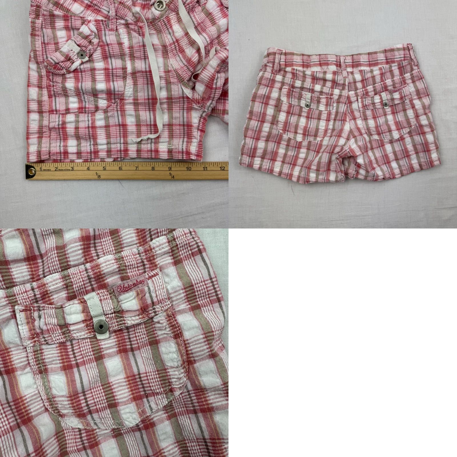 Vintage VINTAGE Union Bay Shorts Womens 5 Khaki Hipster Y2K Short Shorts Drawstring Pink 90s Classic Hipster 3 in Inseam Womens Size 27" / US 4 / IT 40 - 8 Thumbnail