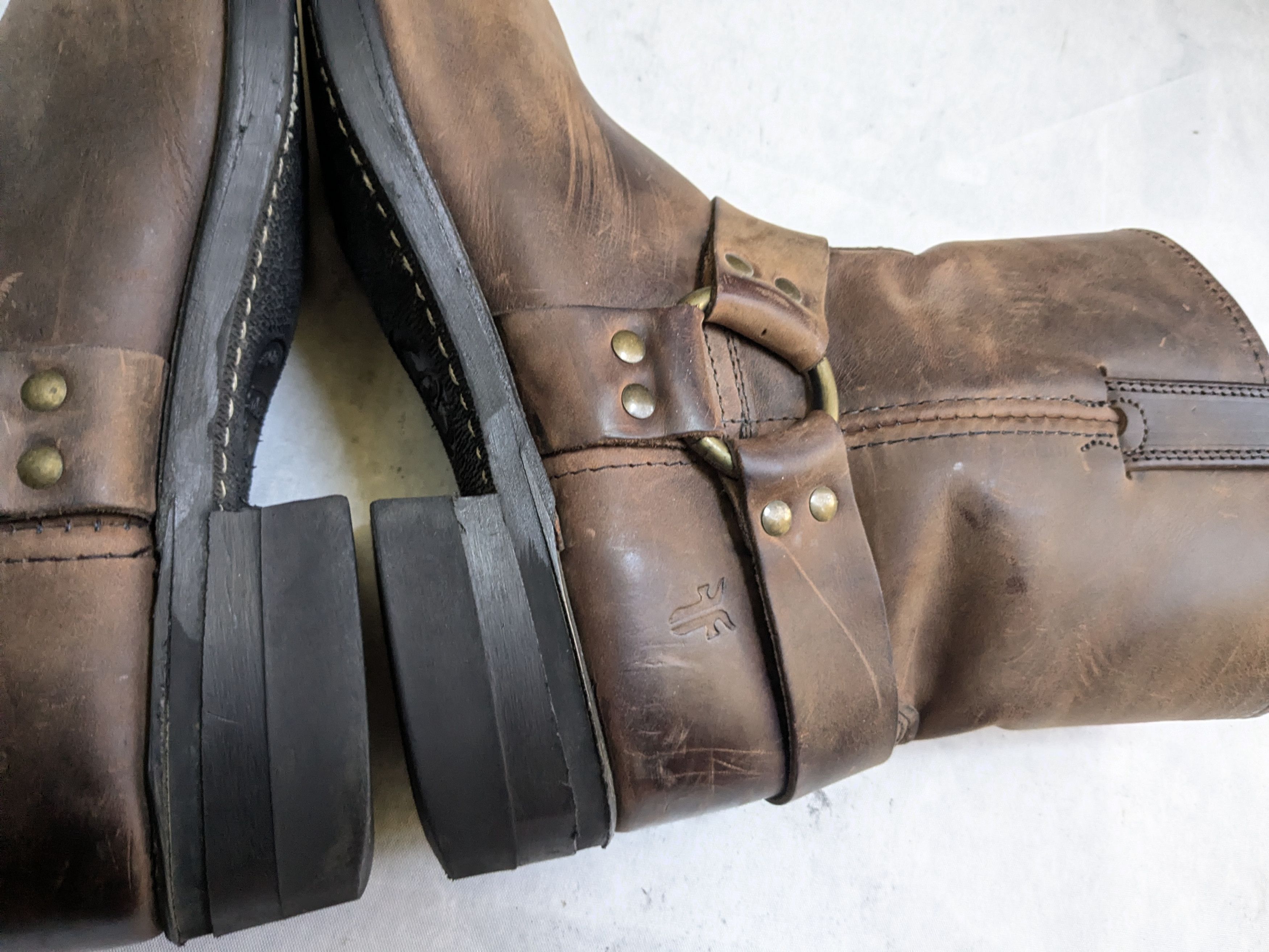 Frye Frye Harness Boots Brown Leather 10 M Buckle Size US 10 / EU 43 - 10 Thumbnail