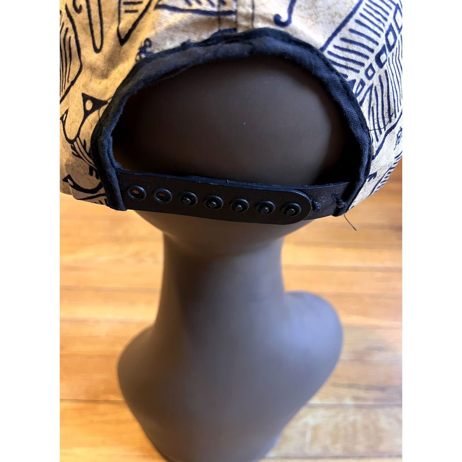 Vintage Tribal Bird Fish Glyph Snapback Hat Cap Beige 90s Size ONE SIZE - 6 Thumbnail