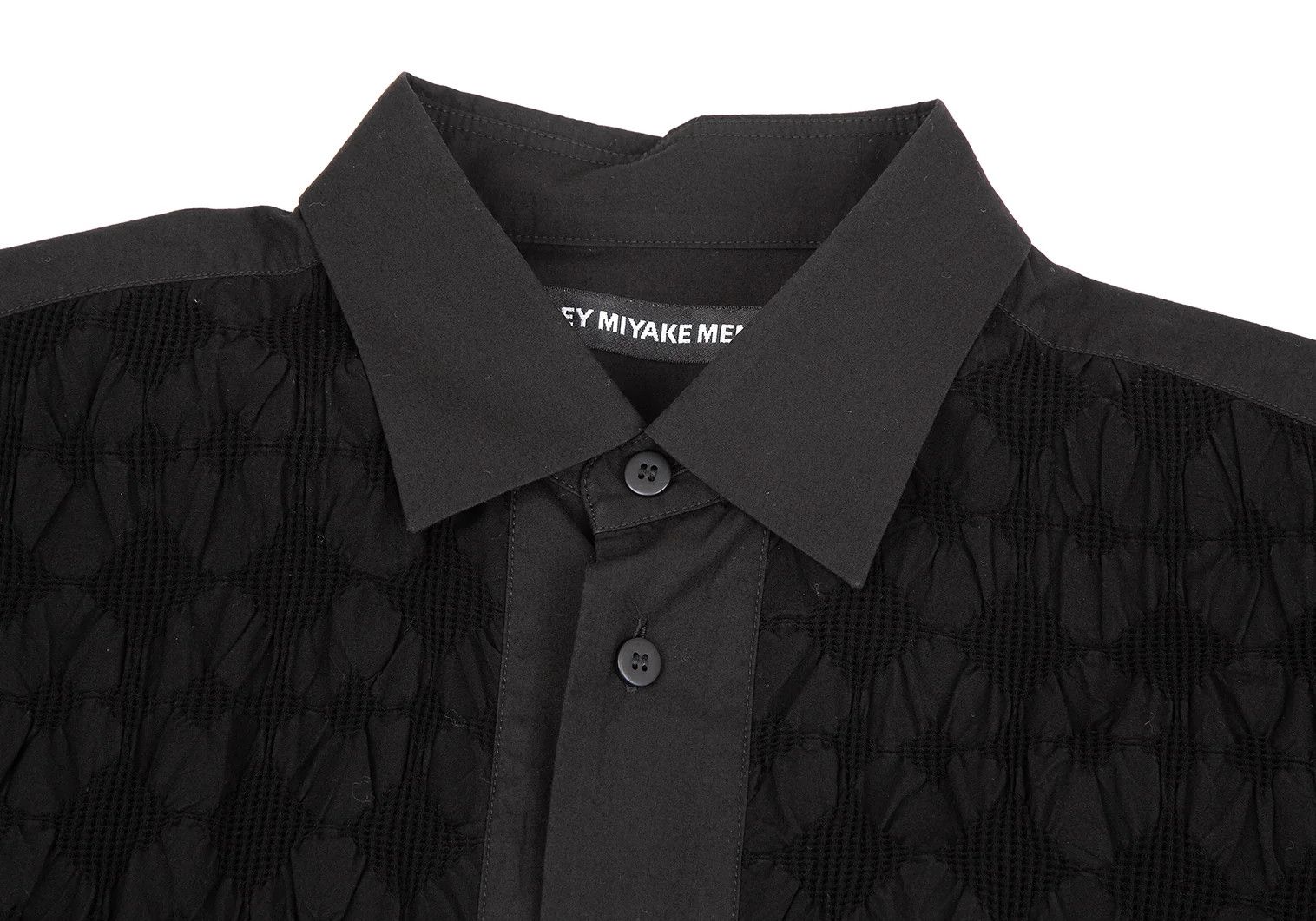 Issey Miyake Waffle Jacquard Shirt in Black Size 3 Size US L / EU 52-54 / 3 - 2 Thumbnail