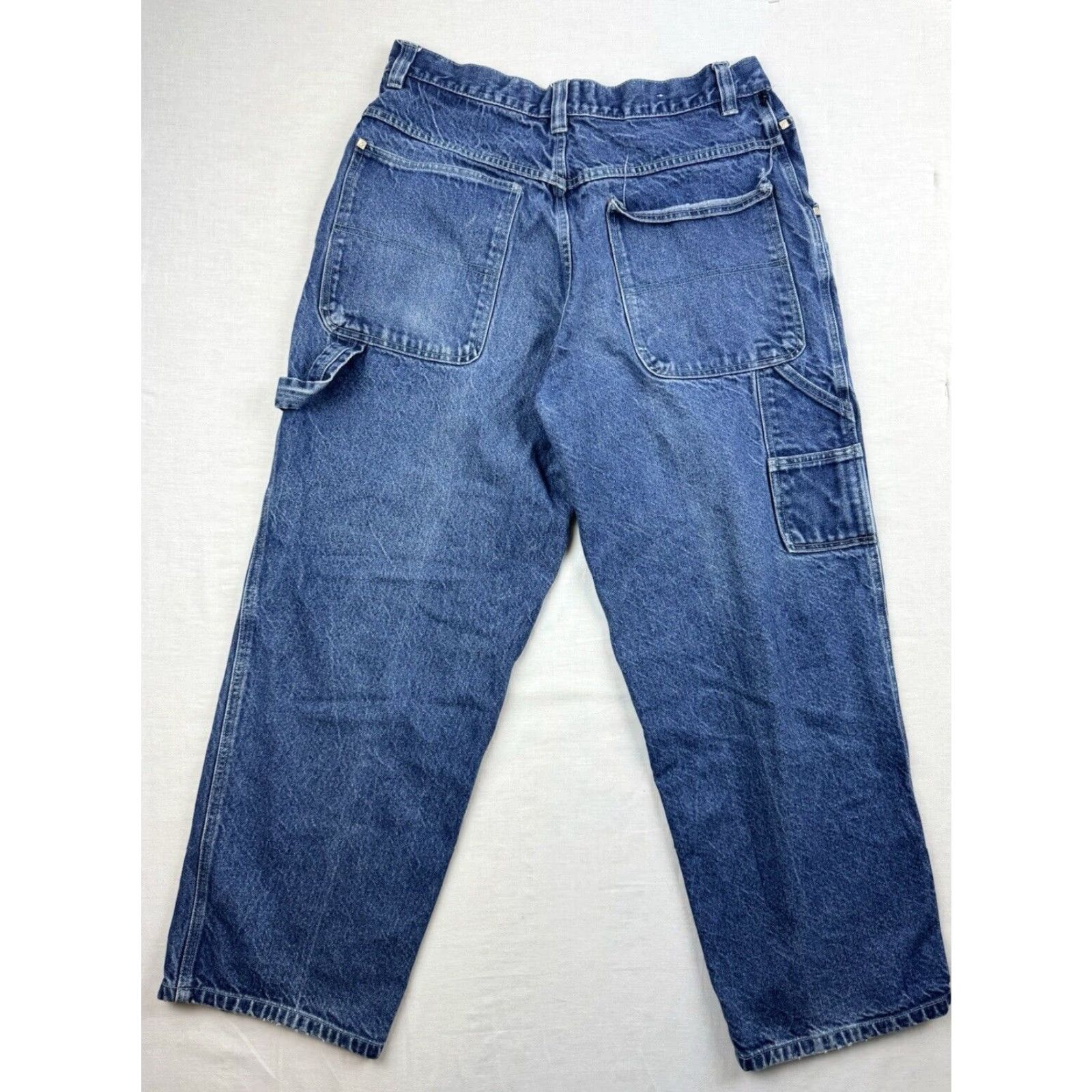 Vintage VINTAGE Zen Jeans Adults 36x29 Blue Denim Wide-Leg Grunge Hip Hop 90s Punk Y2K Mens Zip Closure Size US 36 / EU 52 - 3 Thumbnail