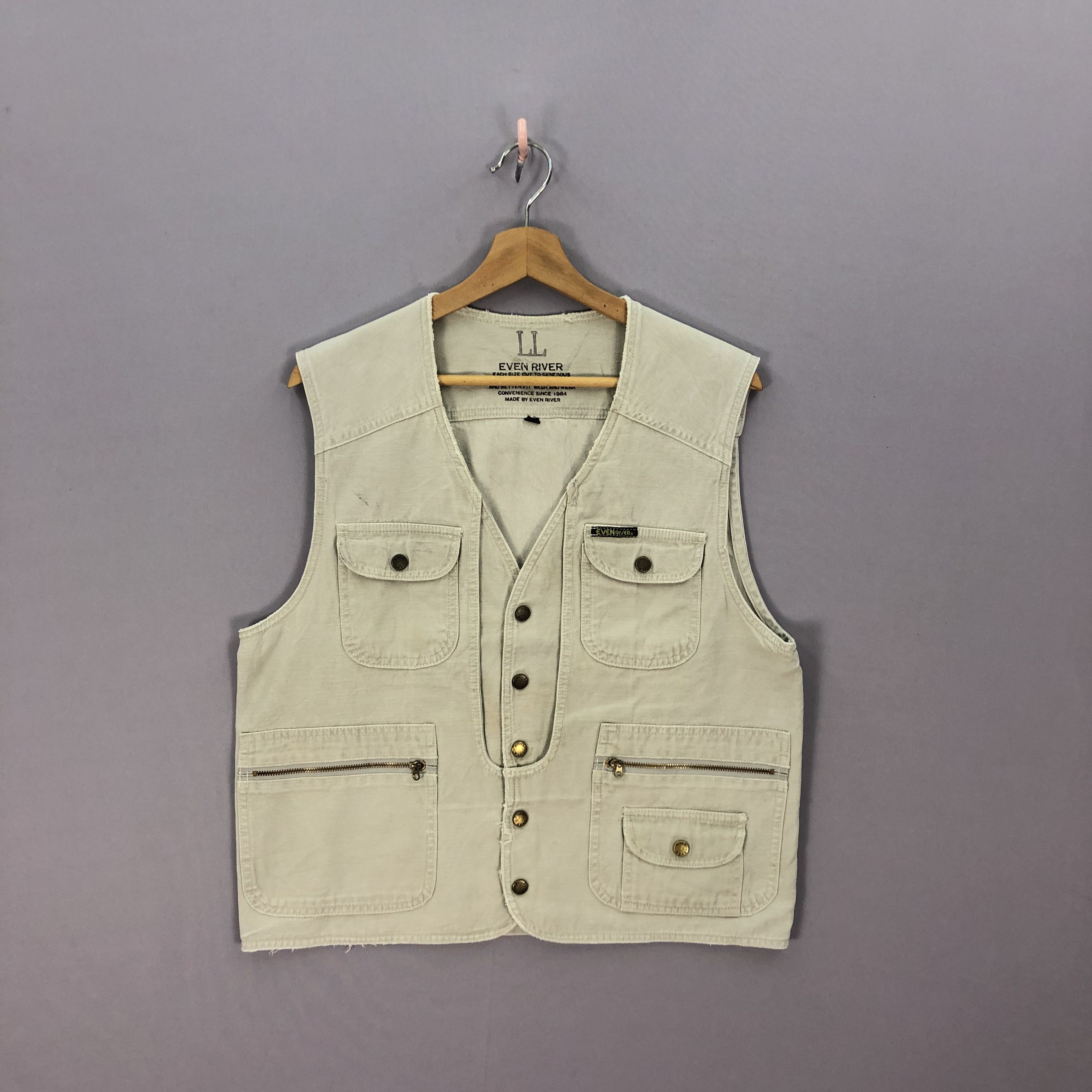 Japanese Brand × Vintage Vintage 90s Even River Japanese Vest Jackets Sleeveless Size US M / EU 48-50 / 2 - 2 Thumbnail