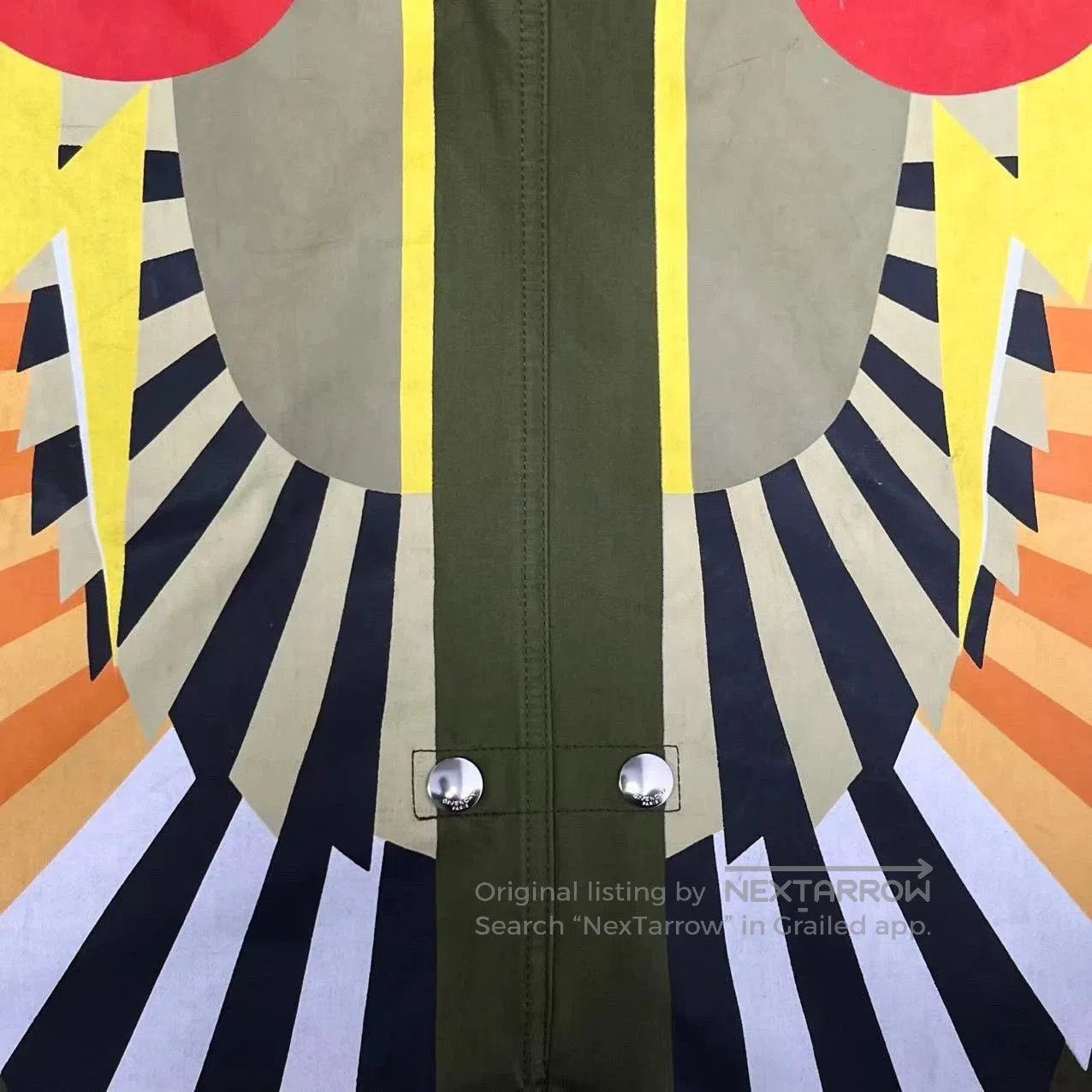 Givenchy Givenchy Green Hooded Wing Print Trench Coat. Size US XL / EU 56 / 4 - 4 Thumbnail