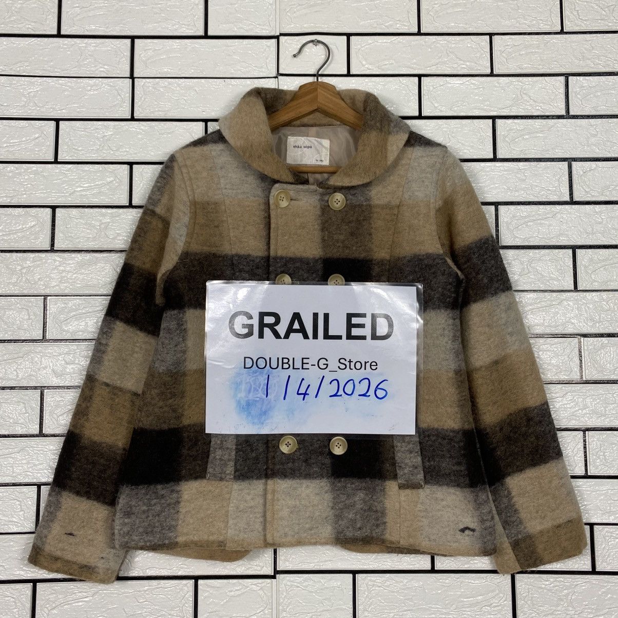 Japanese Brand 📌Vintage Wool Jacket Tartan Design Ehka Sopo Issey Miyake Size US M / EU 48-50 / 2 - 1 Thumbnail