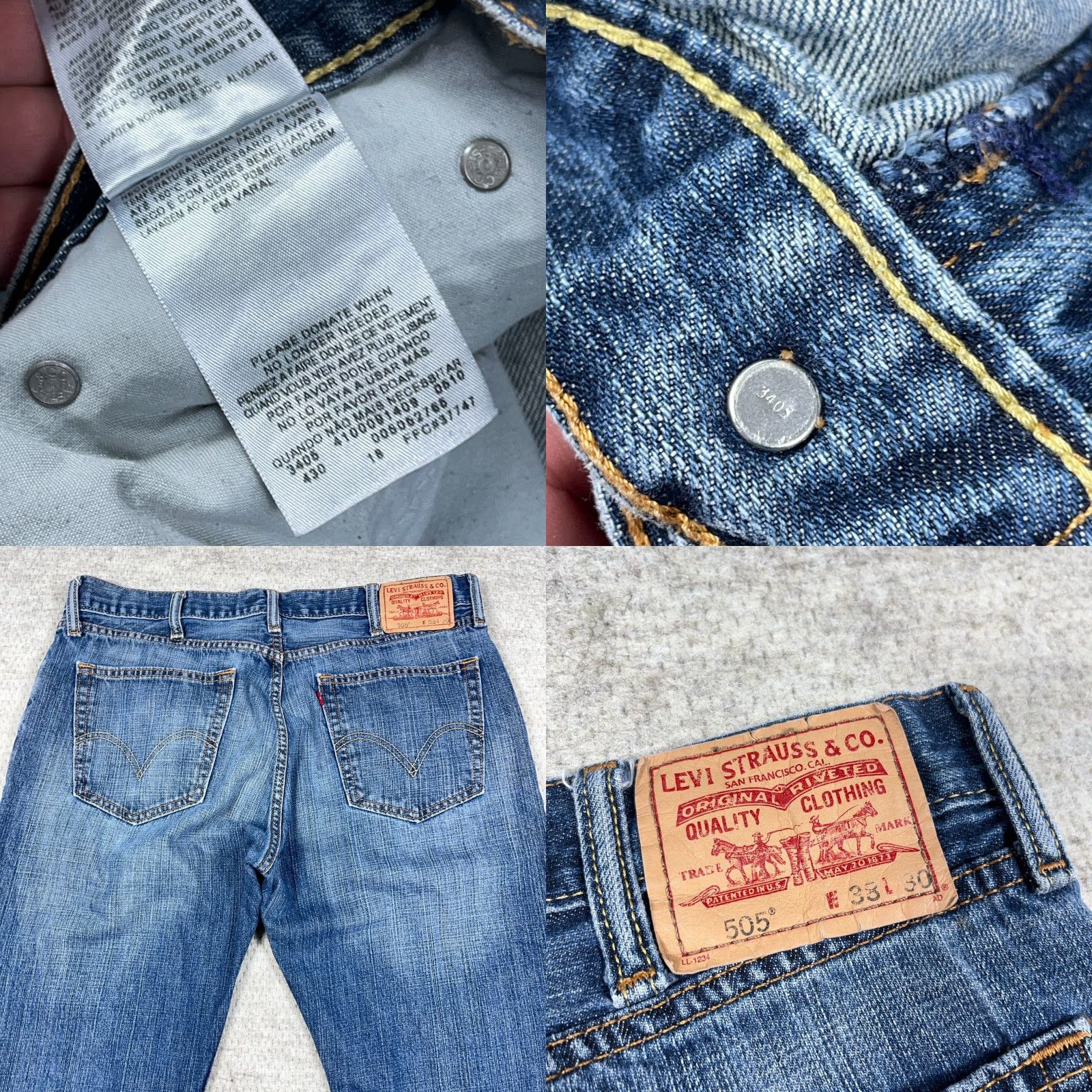 Levi's VINTAGE Levi's 505 Jeans Men 38x30 Straight Regular Blue Denim Cotton 5-Pocket Classic Modern Size US 38 / EU 54 - 10 Thumbnail