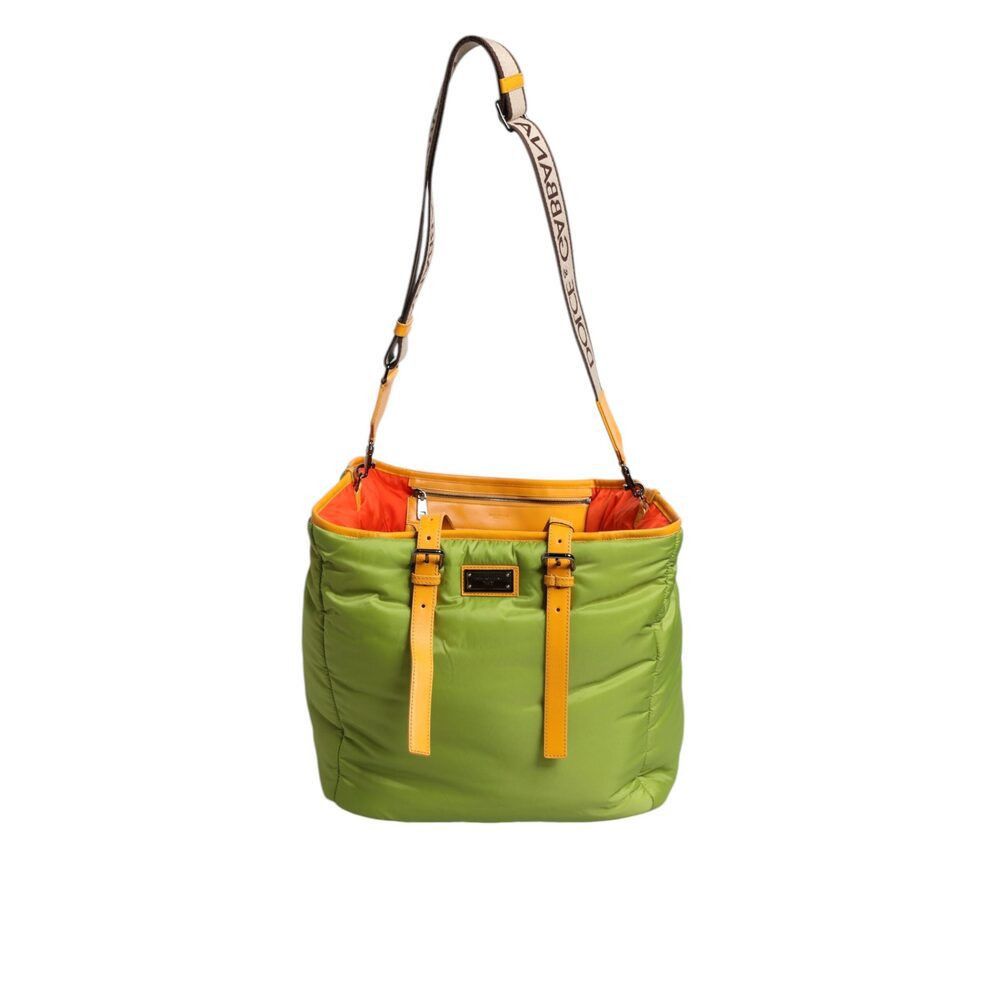 Dolce & Gabbana Dolce & Gabbana Green Nylon Padded Logo Plaque Tote Crossbod Size ONE SIZE - 5 Thumbnail