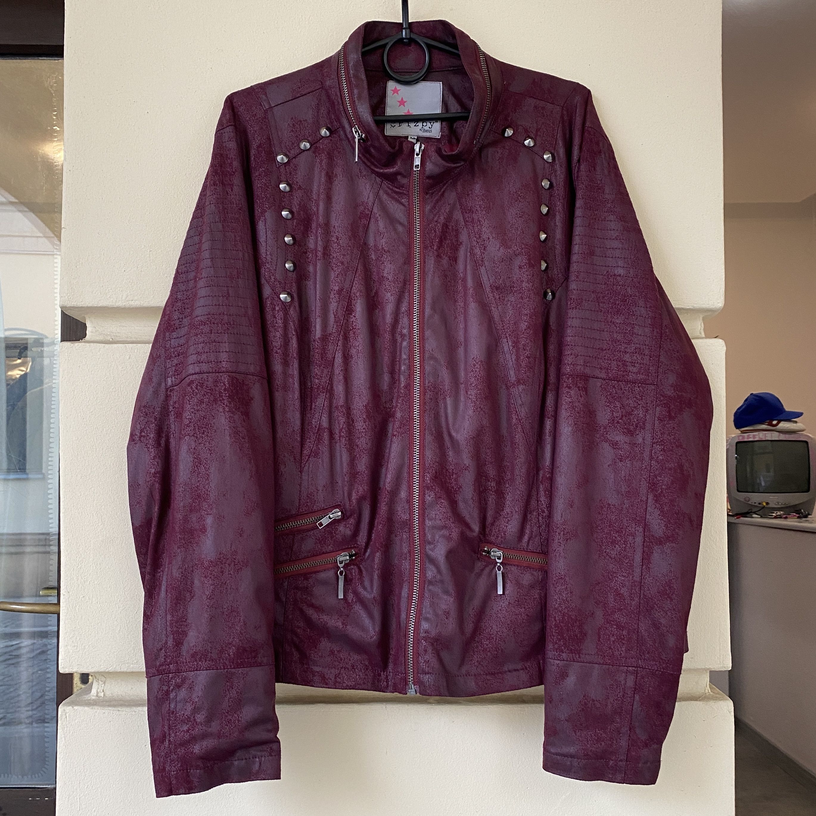 unknown leather riders jacket opium y2k