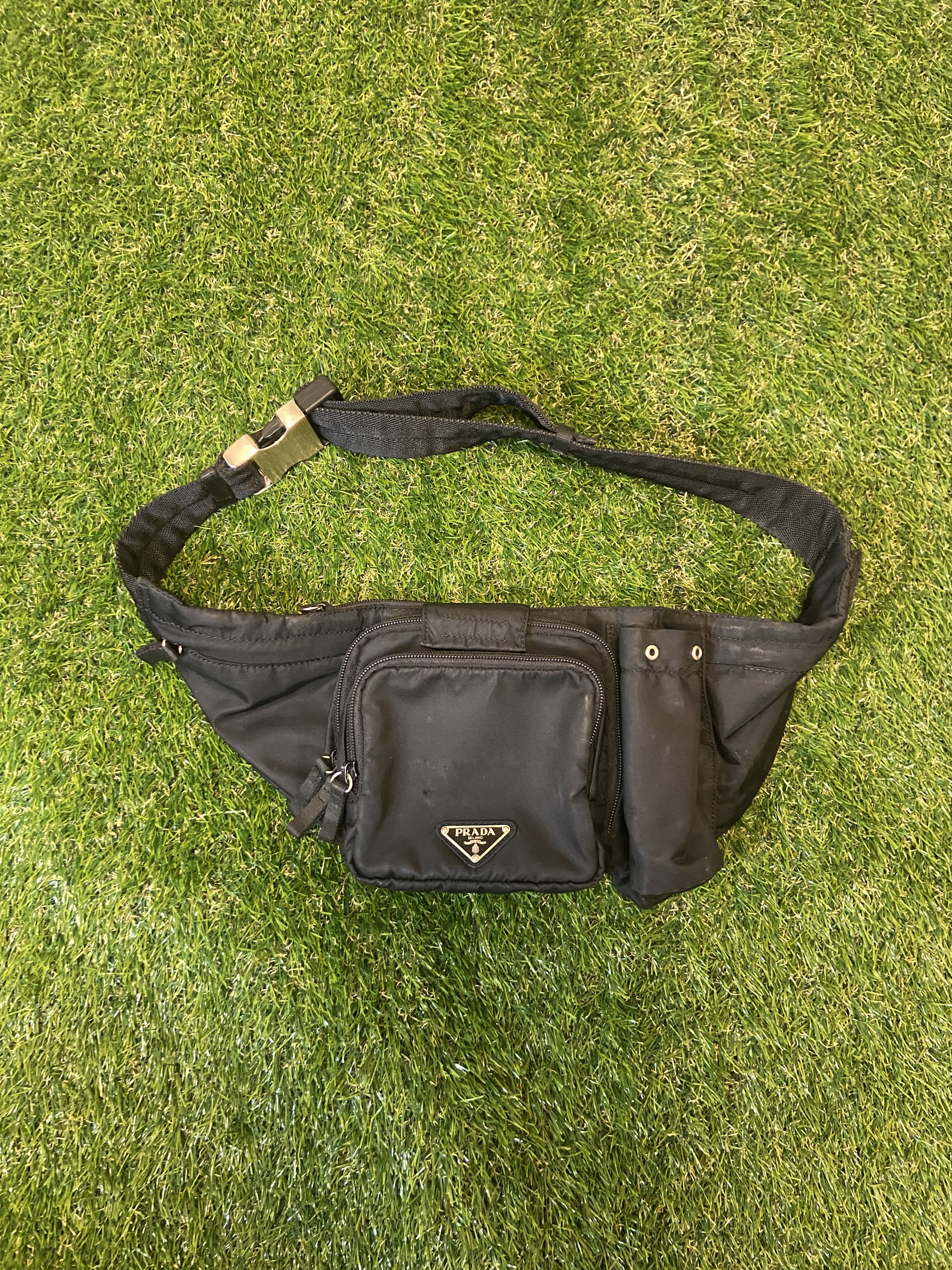 image of Prada Nylon Crossbody Fanny Pack Bag in Black, Men's