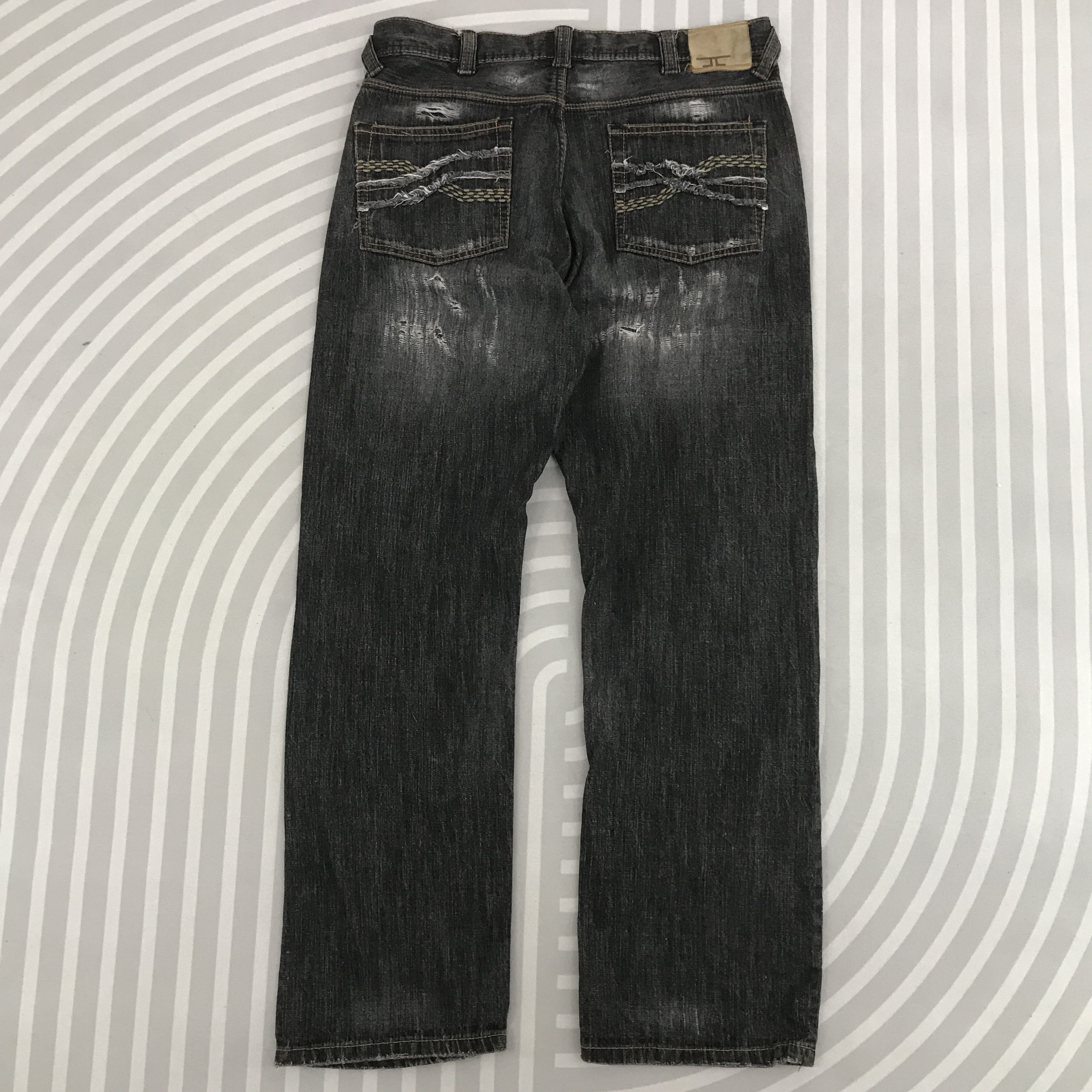Japanese Brand × Vintage Japan Black denim Distressed style jeans Denim Size US 34 / EU 50 - 4 Thumbnail
