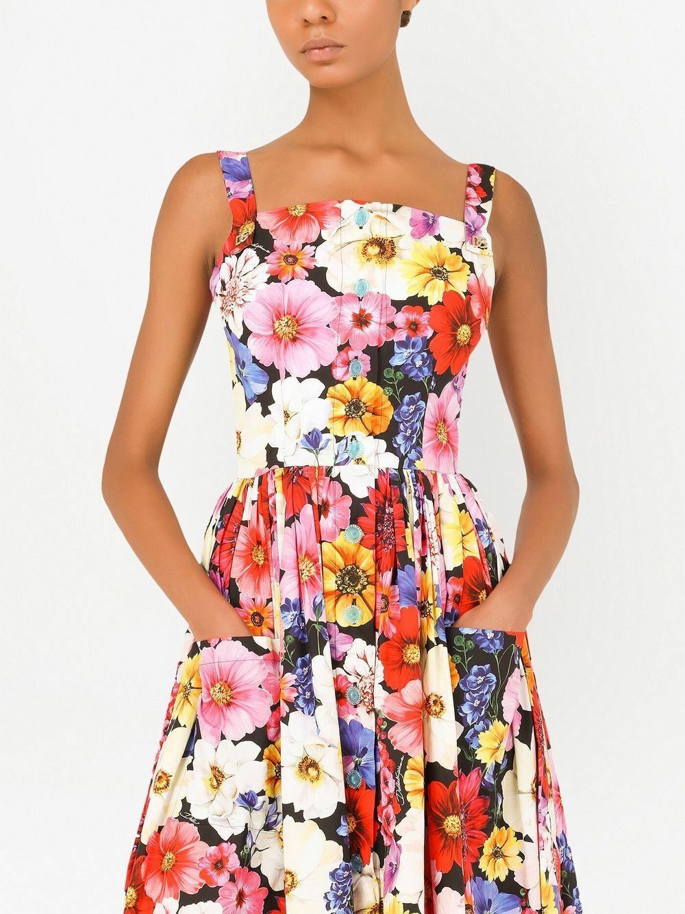 Dolce & Gabbana o1y0825 Midi Dress in Multicolor Size XS / US 0-2 / IT 36-38 - 2 Thumbnail