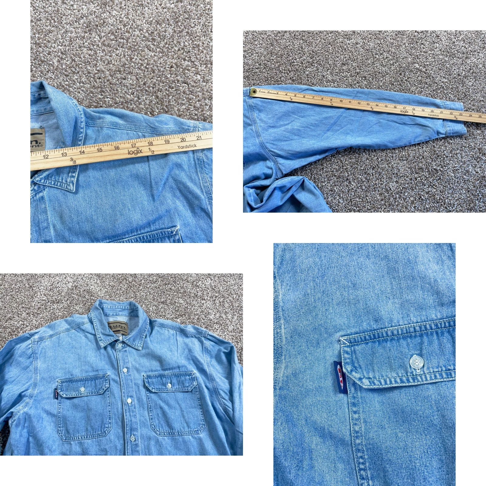Vintage Vintage B.U.M. Equipment Oversized Denim Shirt Men’s Medium Blue Cotton Casual Workwear Retro 90s Size US M / EU 48-50 / 2 - 8 Thumbnail