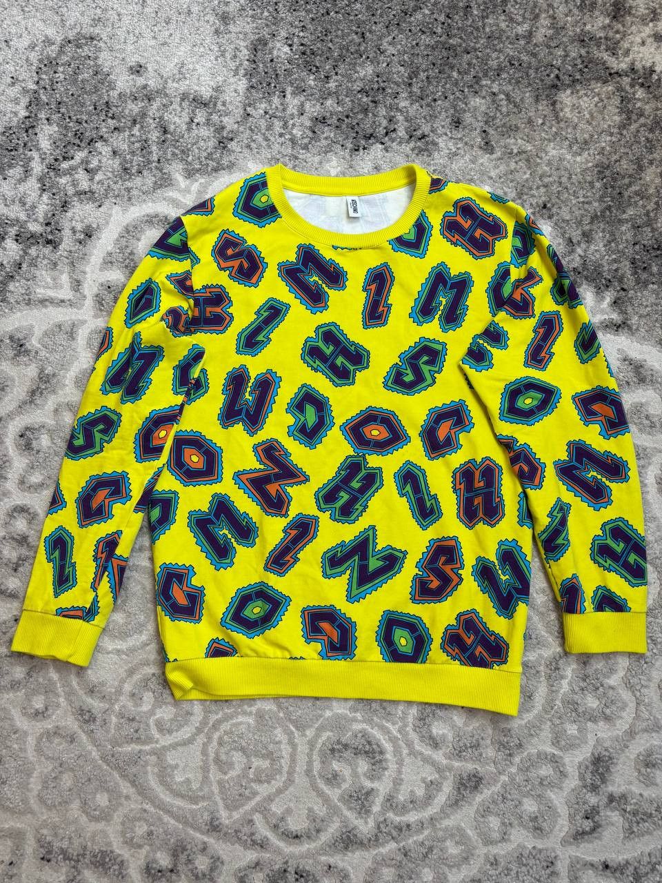 Moschino Moschino Swim Allover Graphic Logo Sweatshirt - Yellow/Multi Size US M / EU 48-50 / 2 - 1 Thumbnail