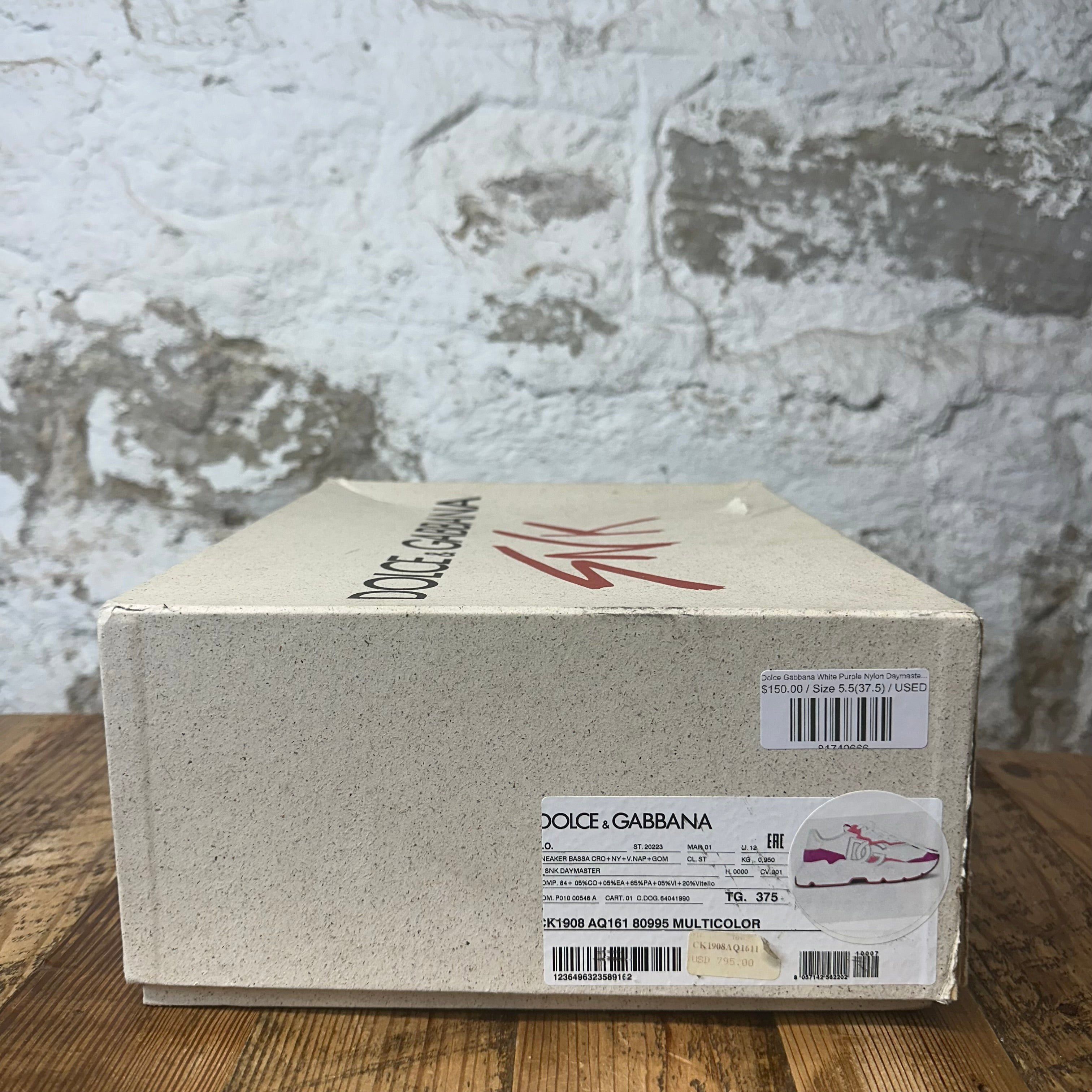Dolce & Gabbana Dolce Gabbana White Purple Daymaster Sneaker Sz 5.5 (37.5) Size US 5.5 / EU 38 - 8 Thumbnail