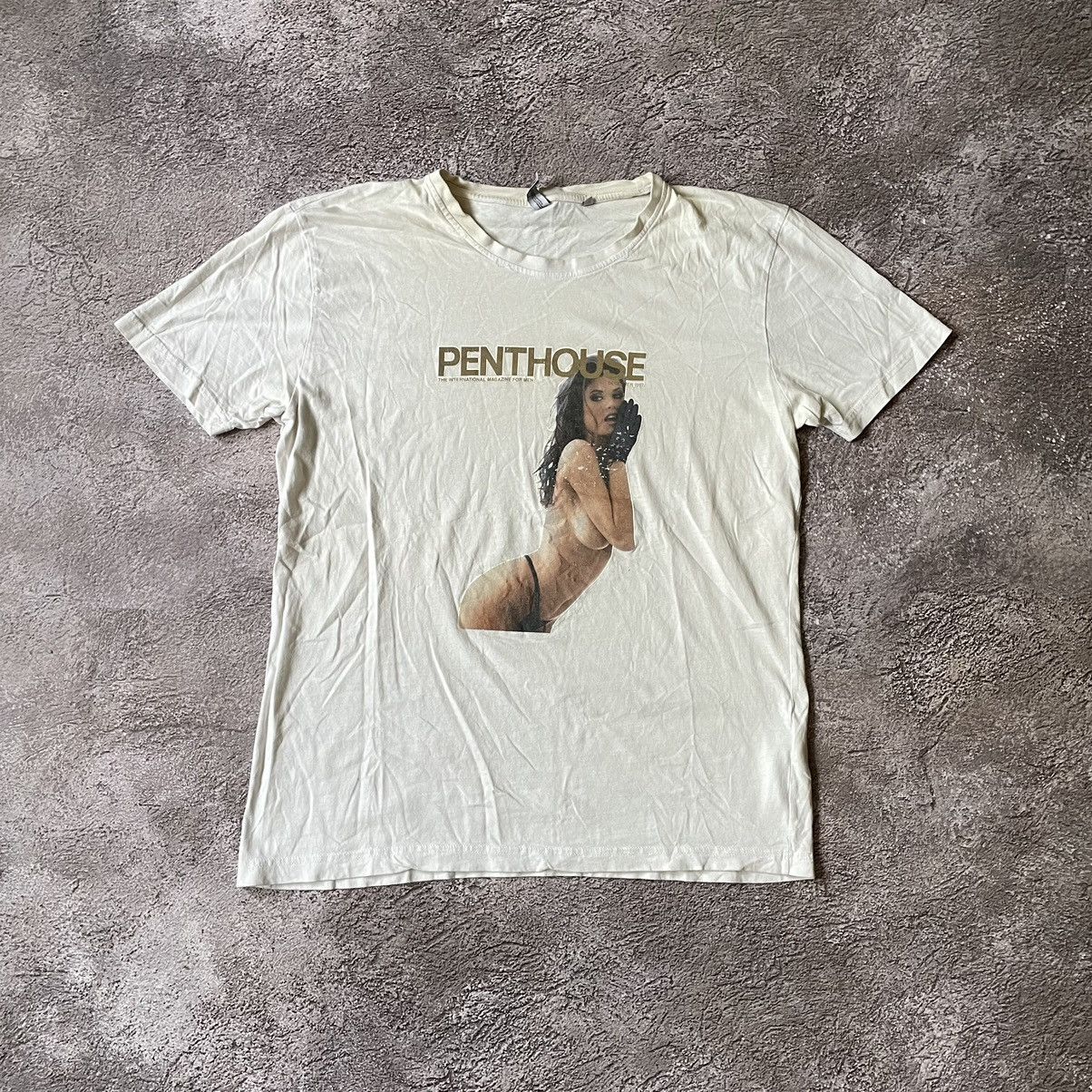 Vintage Vintage Y2K Penthouse Graphic Tee Cream Grunge Oversized M Size US M / EU 48-50 / 2 - 4 Thumbnail