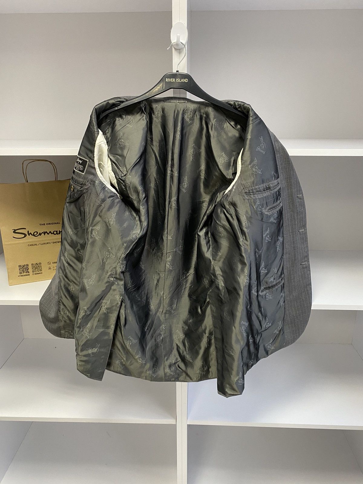 Brioni × Designer × Vintage Vintage Brioni Luxury Old Money Style Gray Blazer Size 54R - 7 Thumbnail