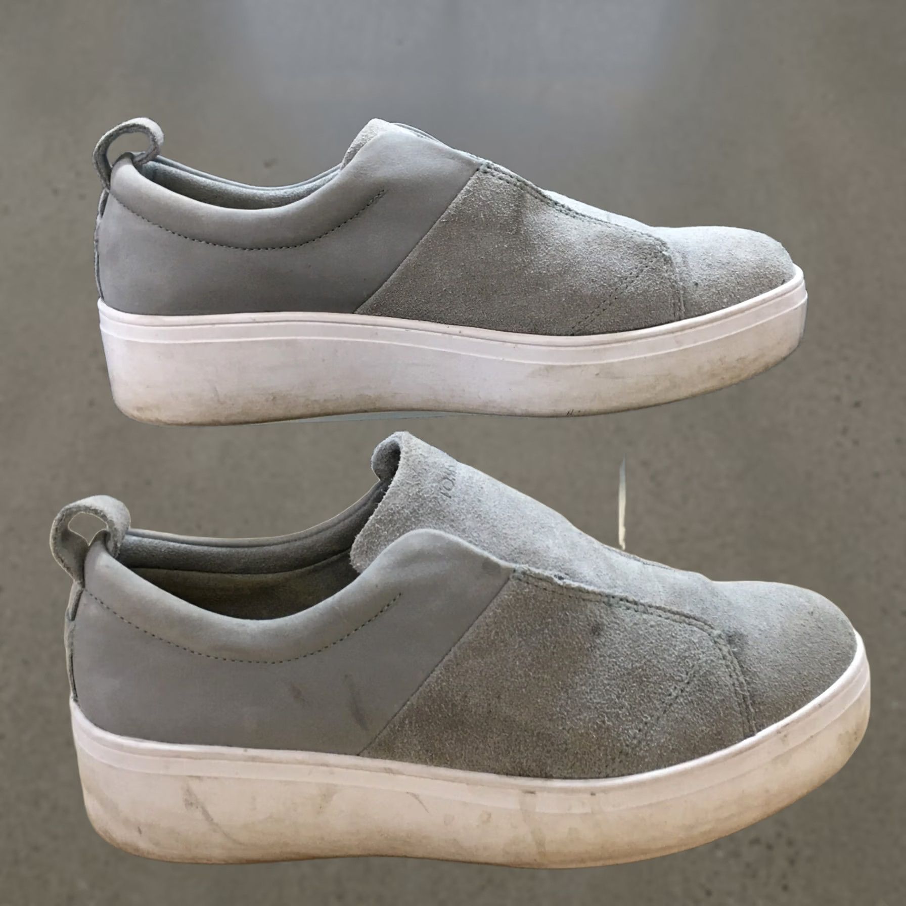 Toms TOMS Slip-On Sneaker Womens 9 Gray Amber Casual Comfort Suede Round Toe Platform Shoes Size US 9 / IT 39 - 1 Thumbnail
