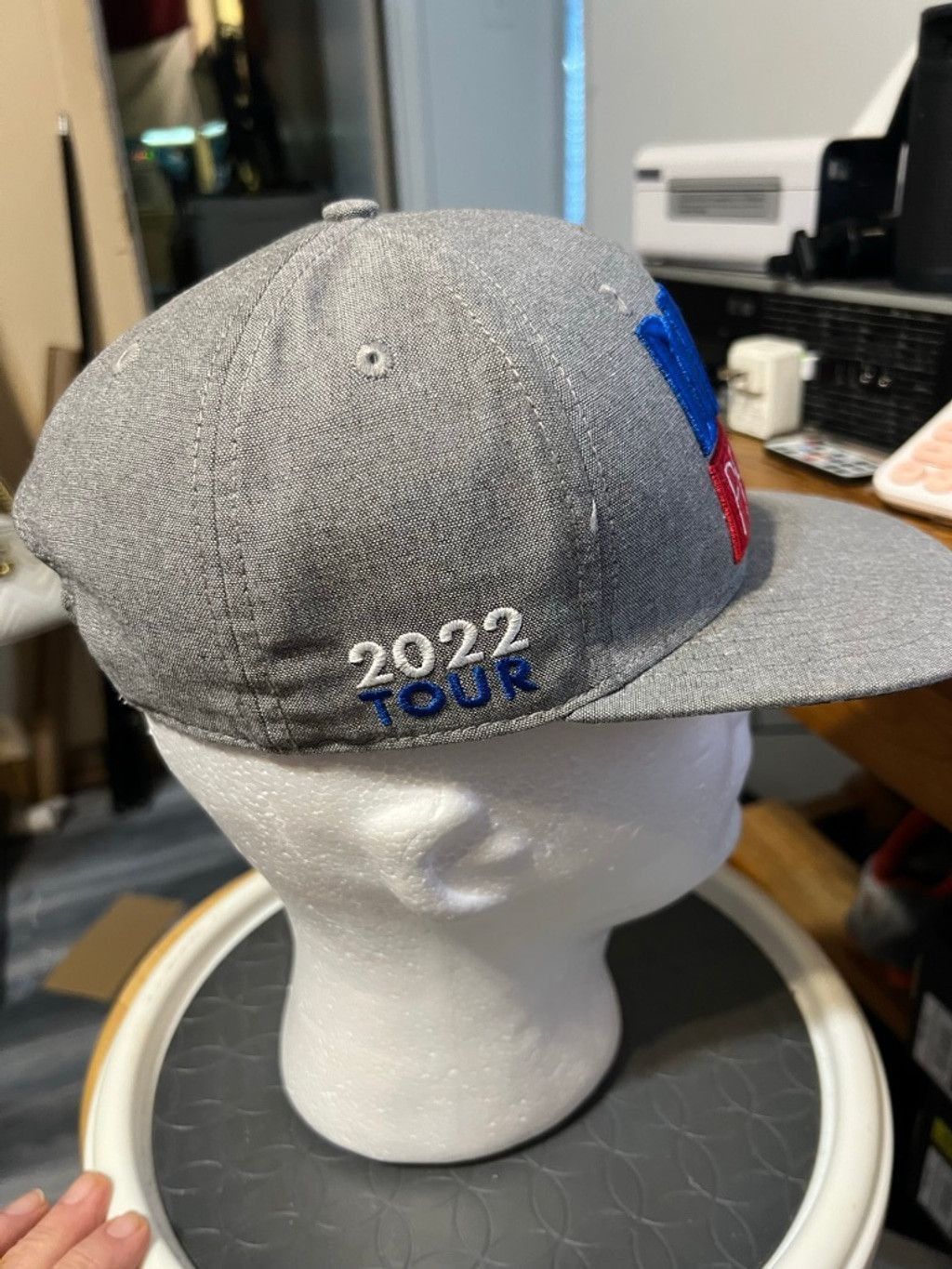Other Men's Dude Perfect Gray Blue Snapback Hat One Size Size ONE SIZE - 4 Thumbnail