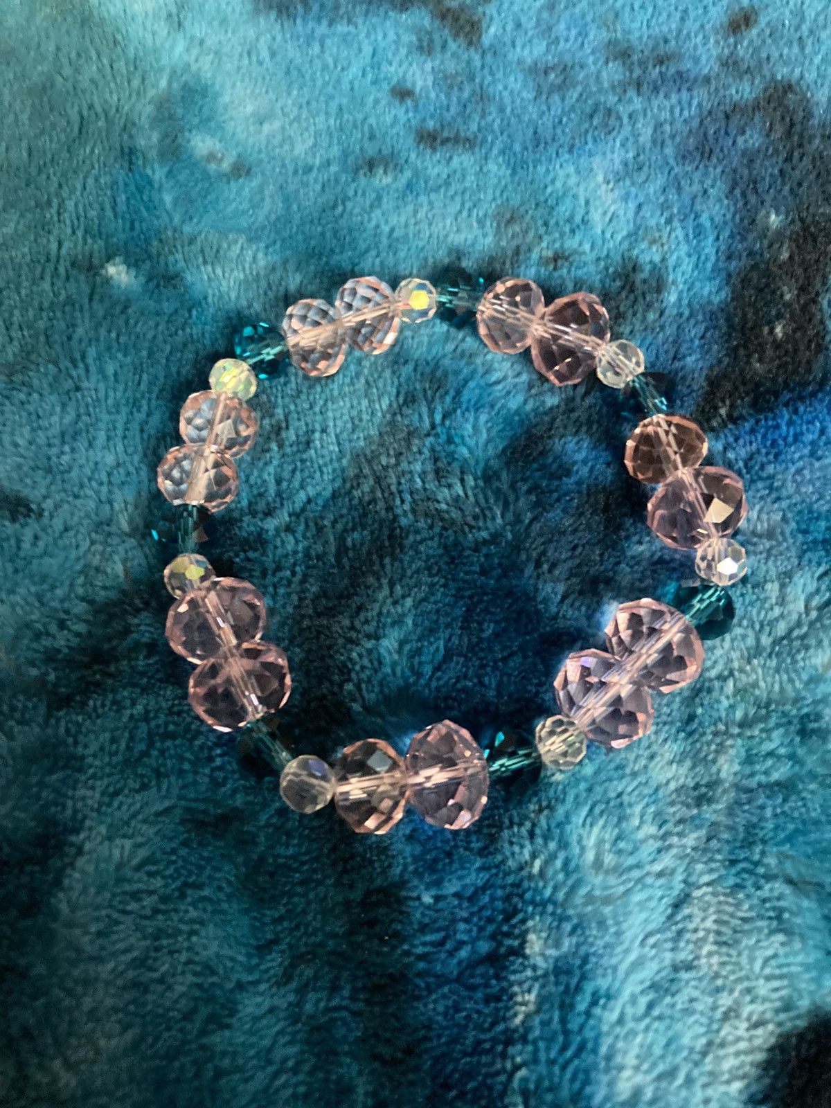 Other Pink and blue glass crystal bracelet Size ONE SIZE - 1 Thumbnail