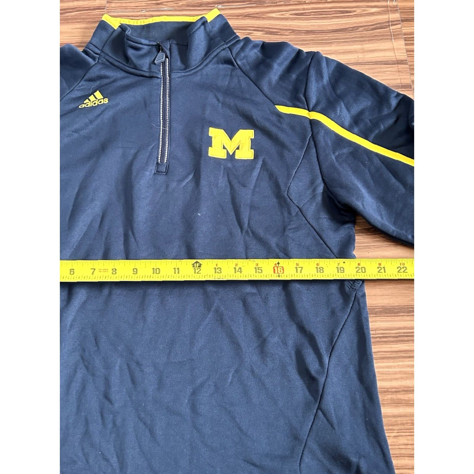 Adidas Adidas Michigan Wolverines 1/4 Zip Pullover Men's Blue Yellow Medium Size US M / EU 48-50 / 2 - 2 Thumbnail