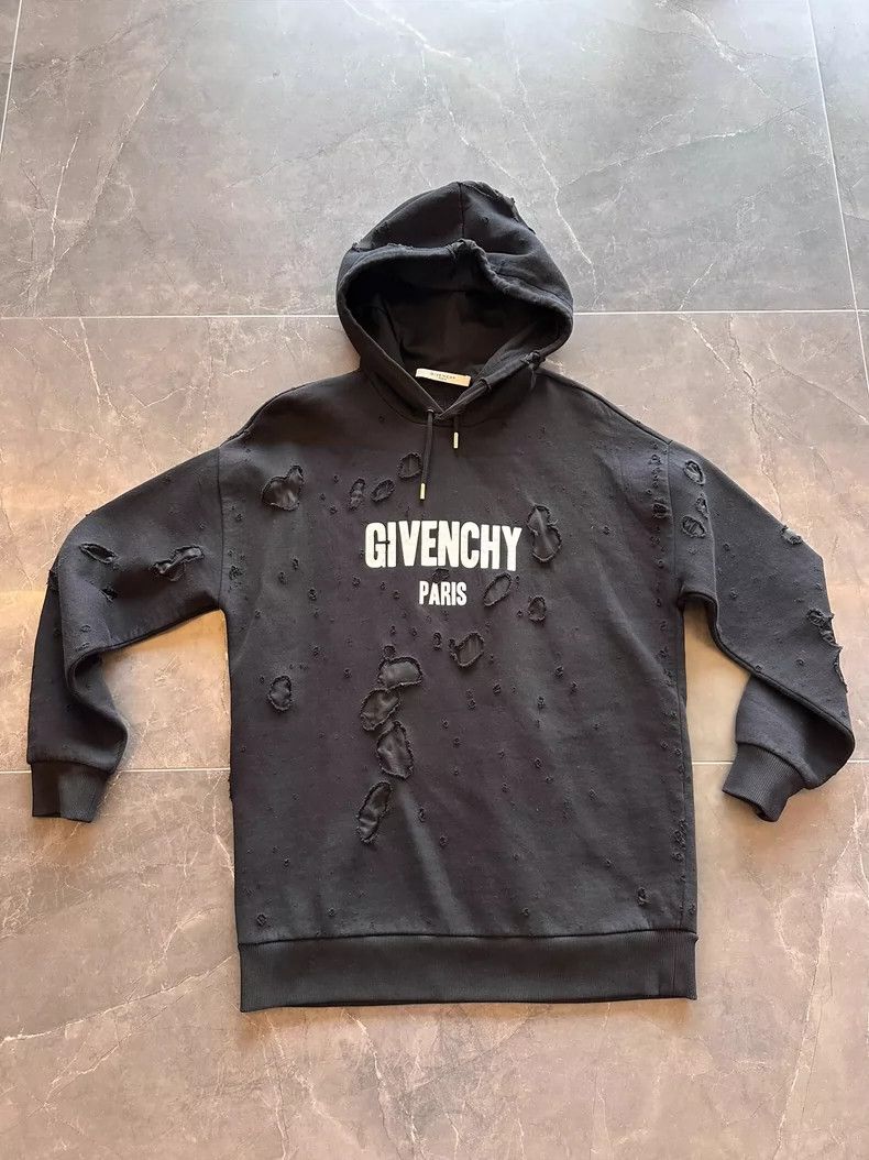 Givenchy Men's Ripped Crewneck Hoodie S Size