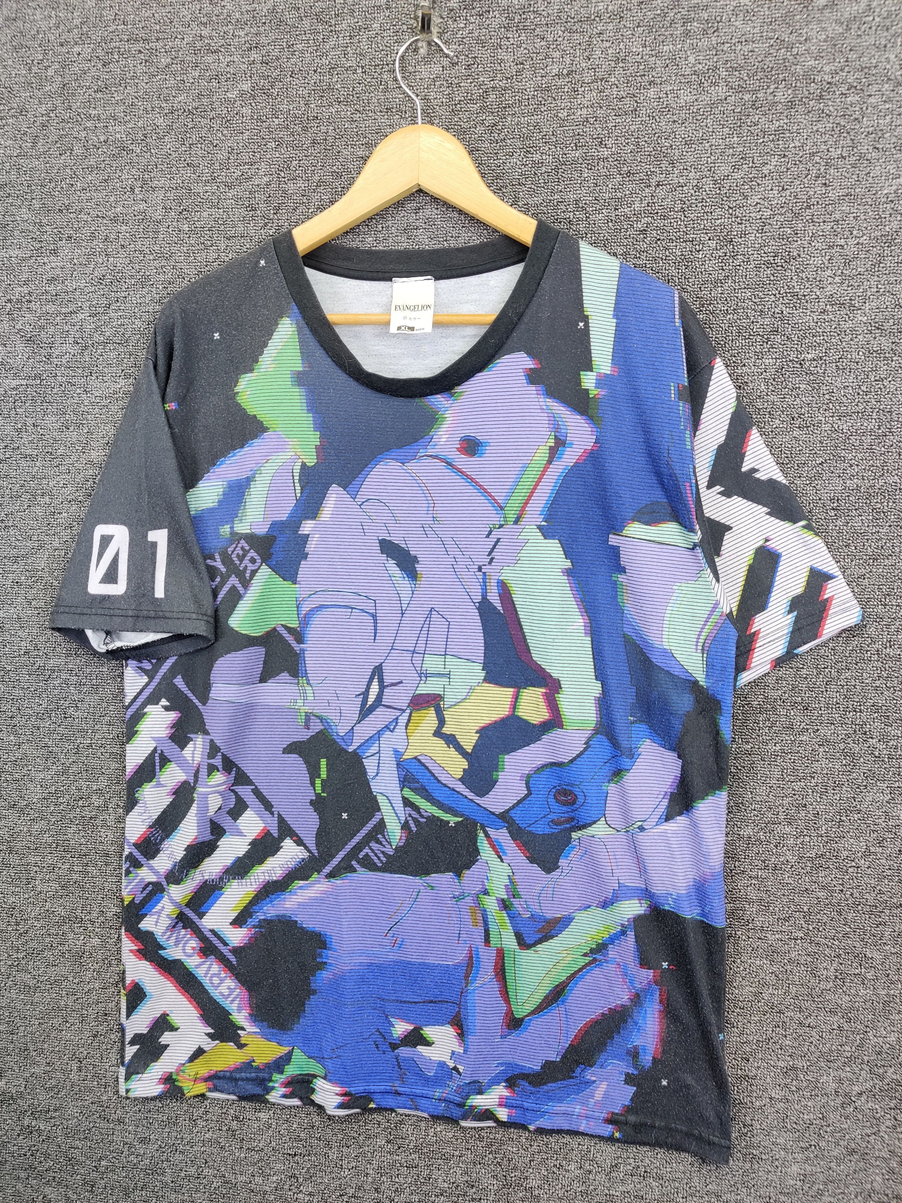 Anime Vintage Evangelion Nerv Eva-01 Overprint Tee Tshirt Size US XL / EU 56 / 4 - 2 Thumbnail
