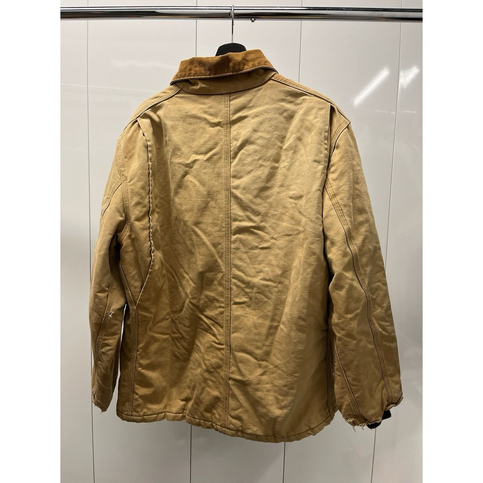 Carhartt Vintage Carhartt Jacket Mens XL 44 Beige Corduroy Collar Size US XL / EU 56 / 4 - 2 Thumbnail
