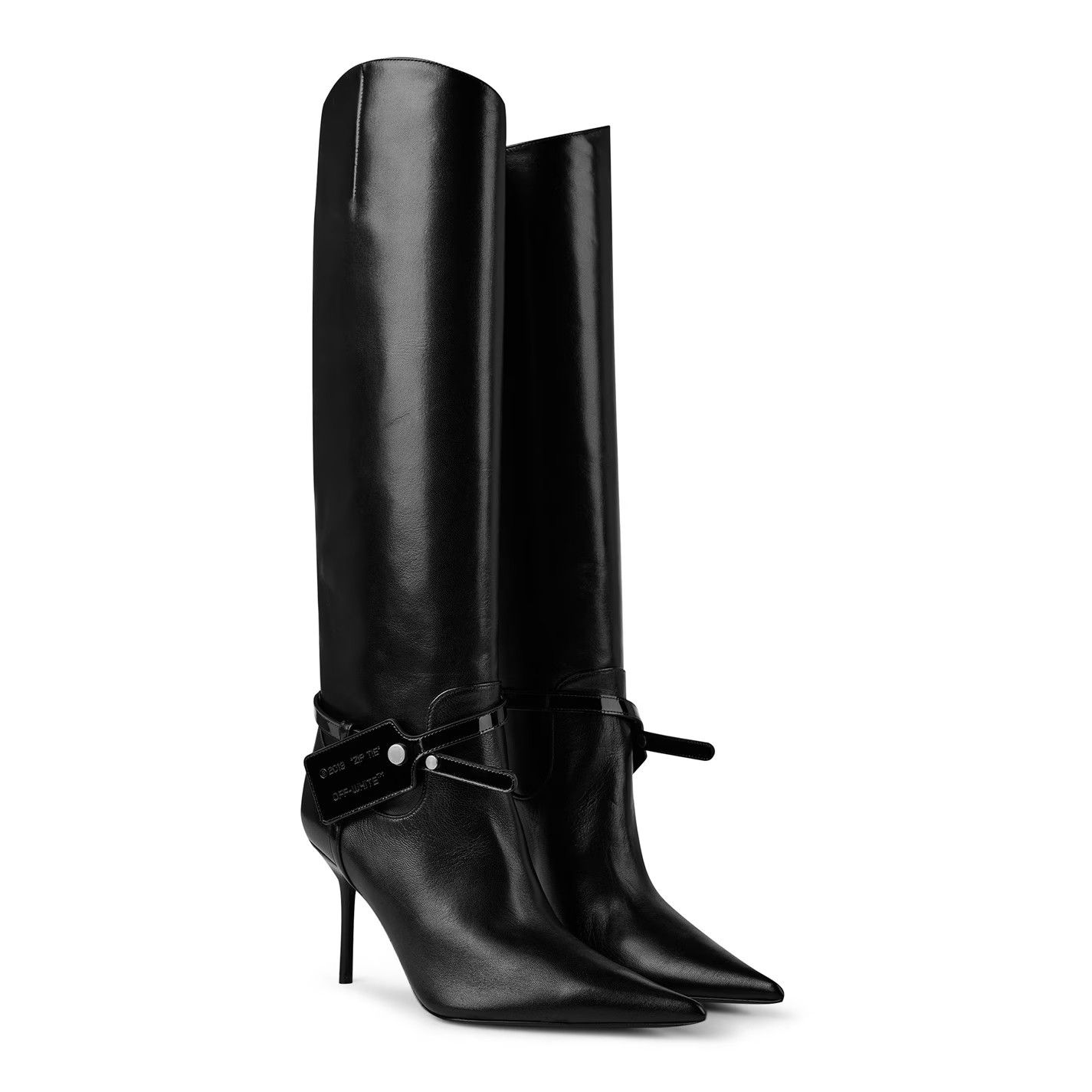 Off-White o1g2r1mq0125 Nappa Leather Boots in Black Size US 8 / IT 38 - 3 Thumbnail