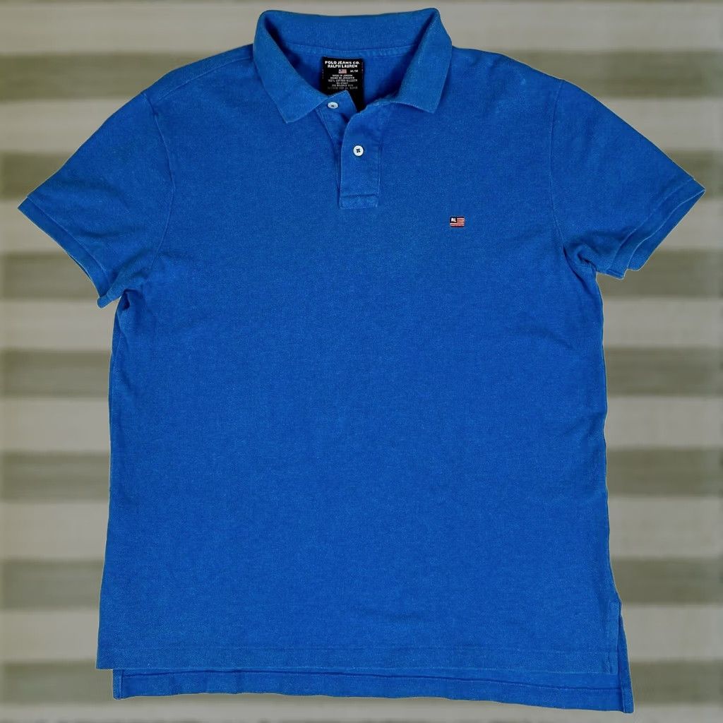 Vintage VINTAGE Polo Jeans Co. Ralph Lauren Polo Shirt Men’s 90s Blue M Short Sleeve Collared Size US M / EU 48-50 / 2 - 1 Thumbnail