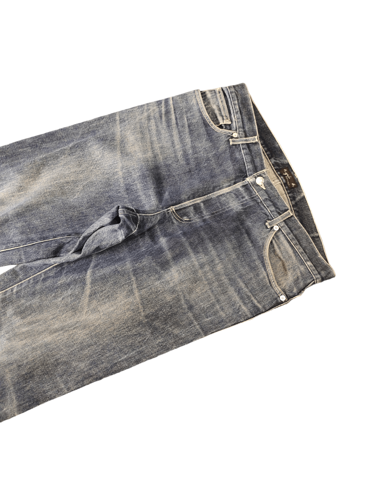 agnes b. Vintage 90s Agnes B. Homme Clawmark Faded Denim Jeans Size US 34 / EU 50 - 4 Thumbnail
