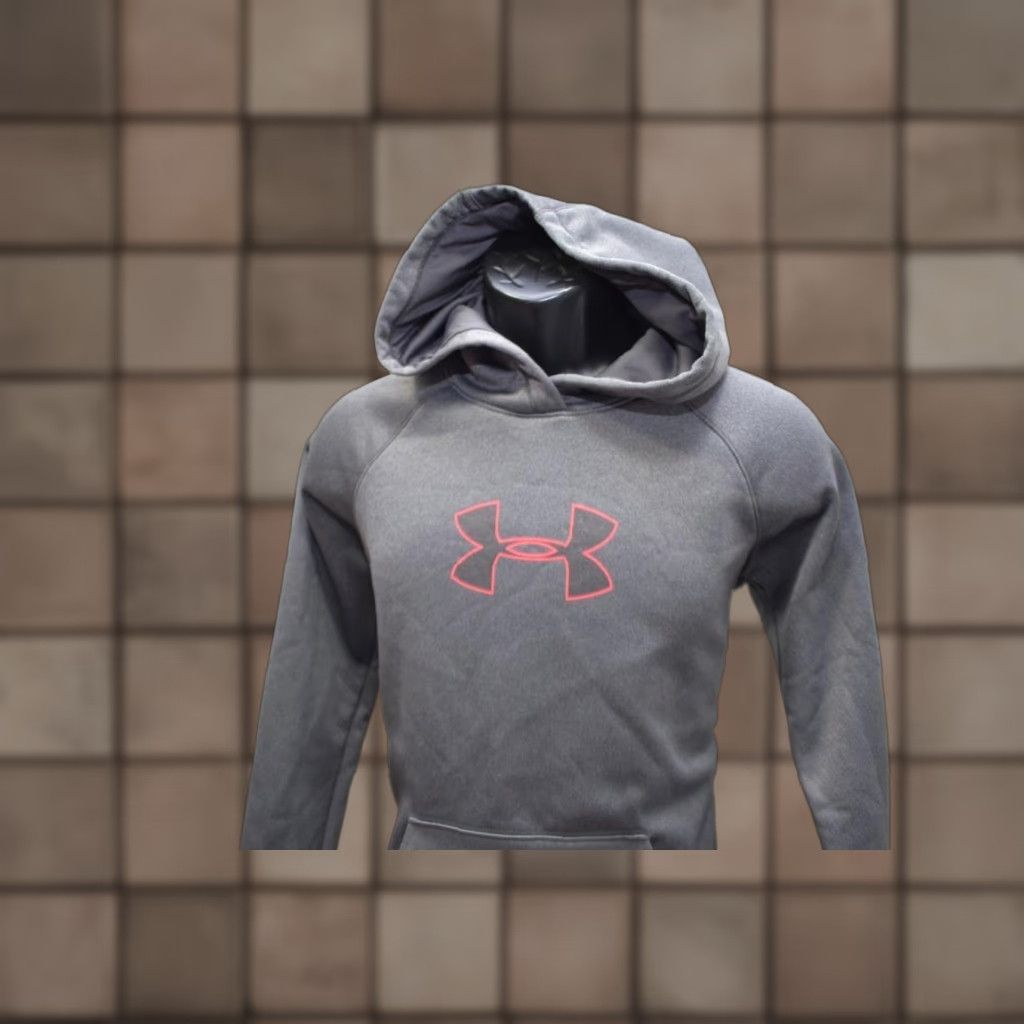 VINTAGE Under Armour Hoodie Storm ColdGear Loose Gray Athletic Sweater Womens Size Small