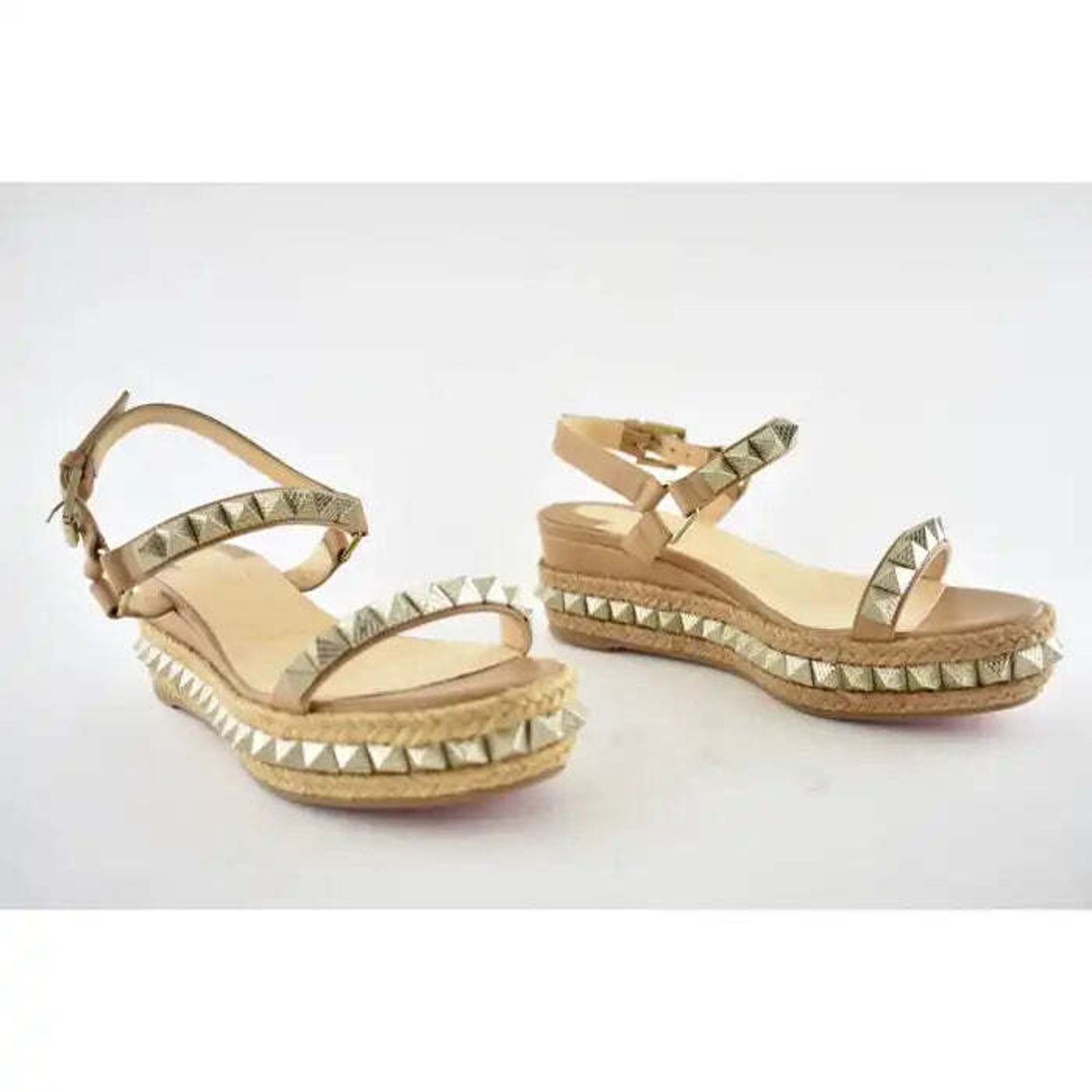Christian Louboutin Pyraclou 60 Cuir Brown Platform Wedge Sandal Heel Pump 35 Size US 5 / IT 35 - 4 Thumbnail