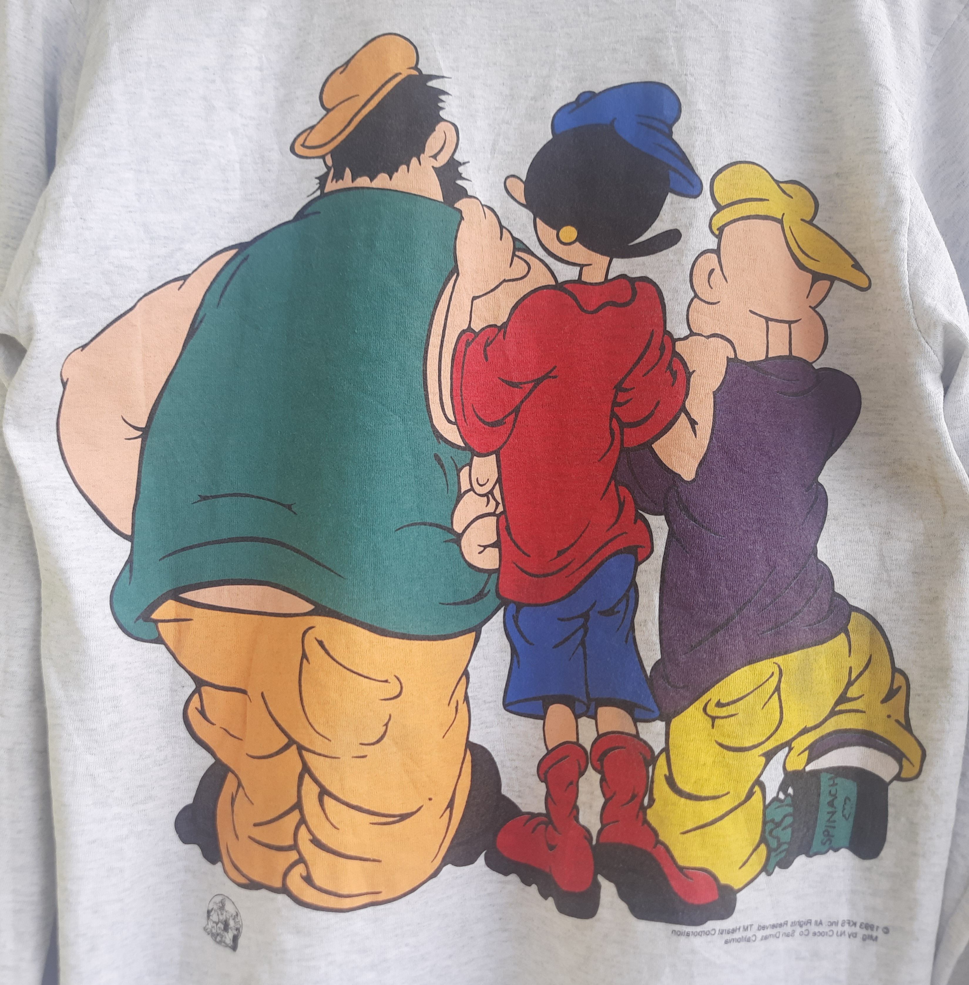 Vintage Vintage 90s Popeye Brutus Olive Double Side T-Shirt Size US M / EU 48-50 / 2 - 4 Thumbnail